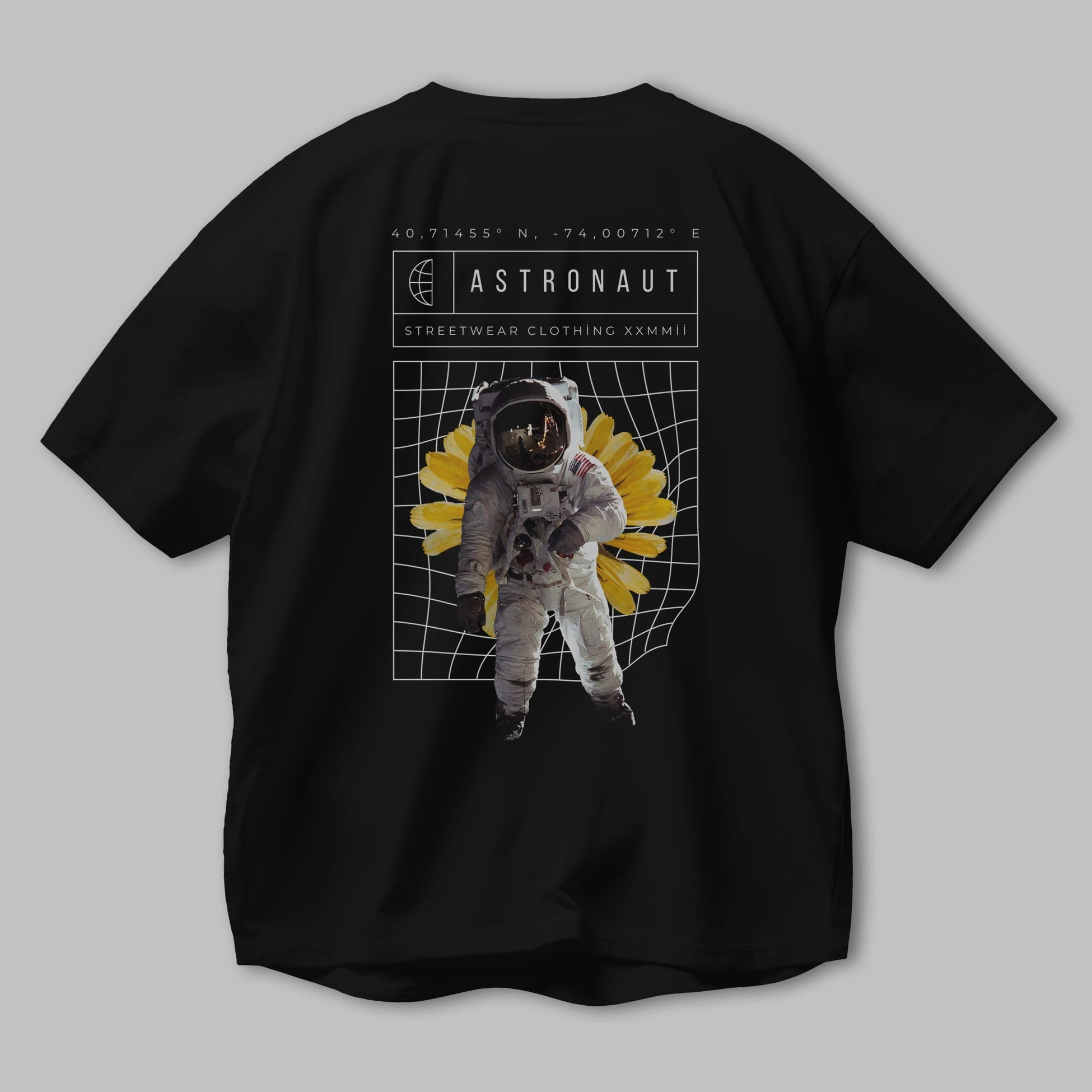 Astronaut Streetwear Arka Baskılı Oversize t-shirt Erkek Kadın Unisex