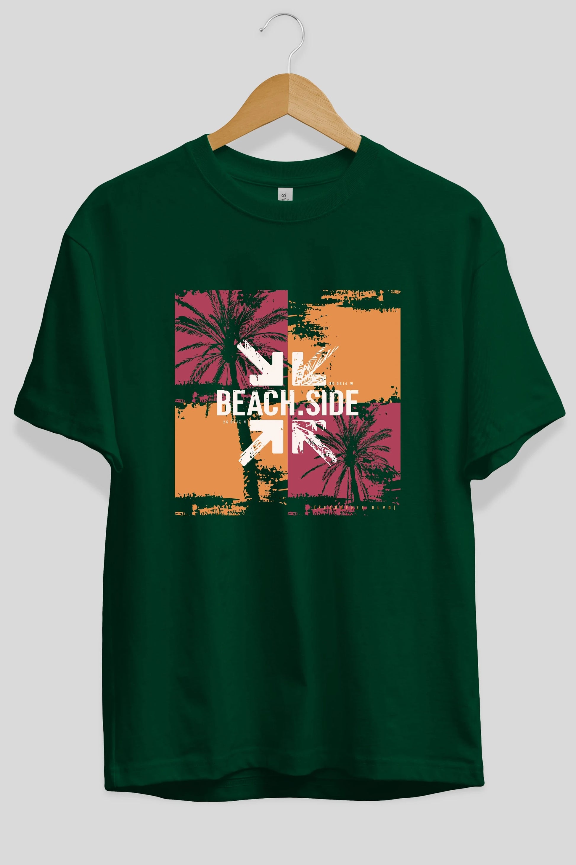 Beach Side Ön Baskılı Oversize t-shirt Erkek Kadın Unisex