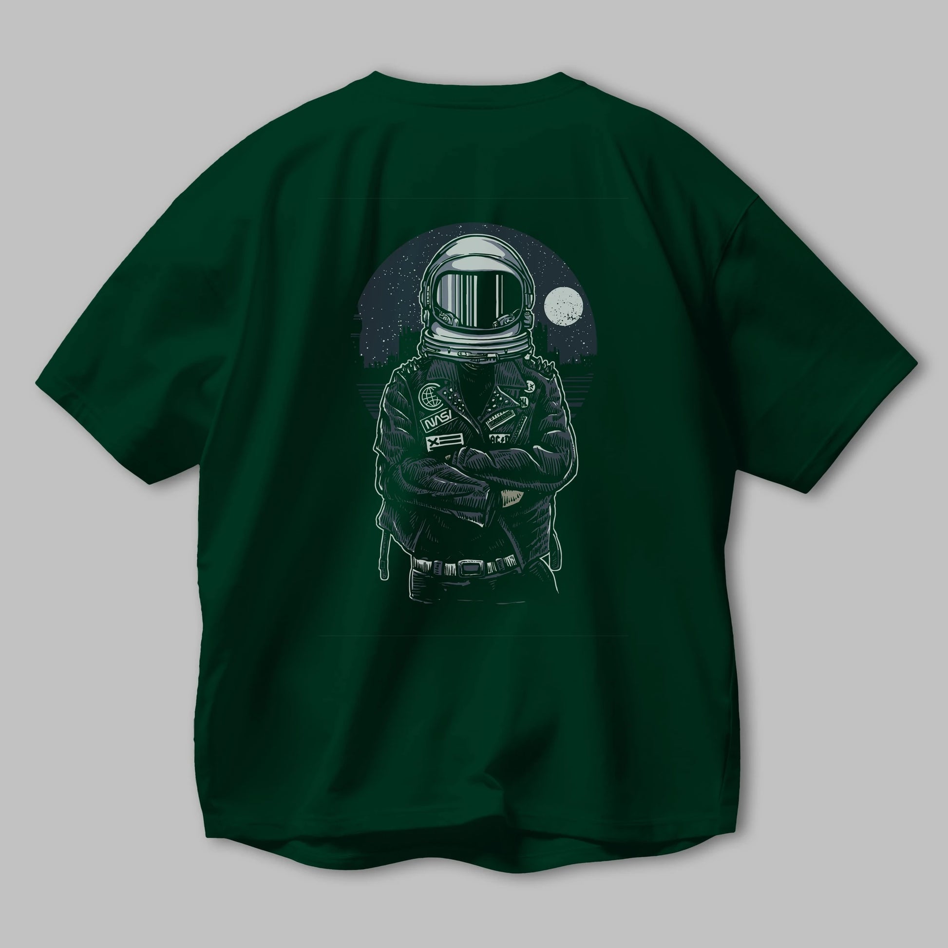 Astronaut Rebel Arka Baskılı Oversize t-shirt Erkek Kadın Unisex %100 Pamuk