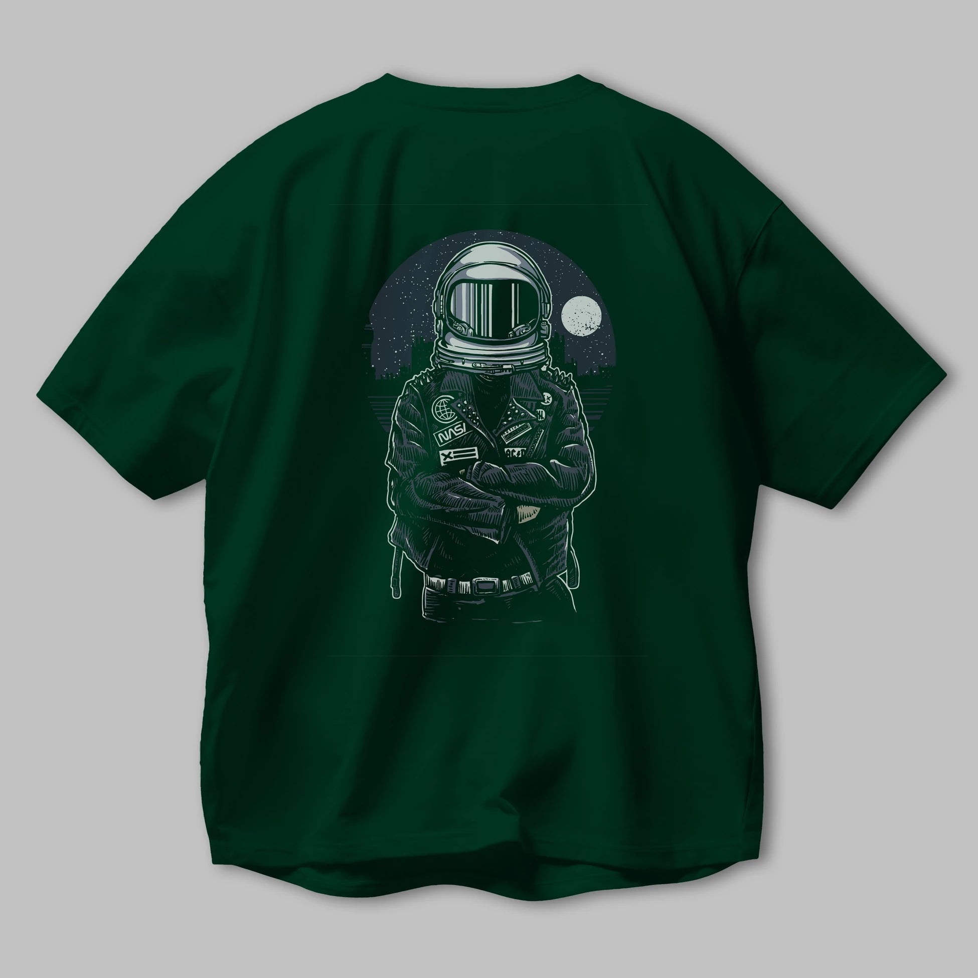 Astronaut Rebel Arka Baskılı Oversize t-shirt Erkek Kadın Unisex %100 Pamuk