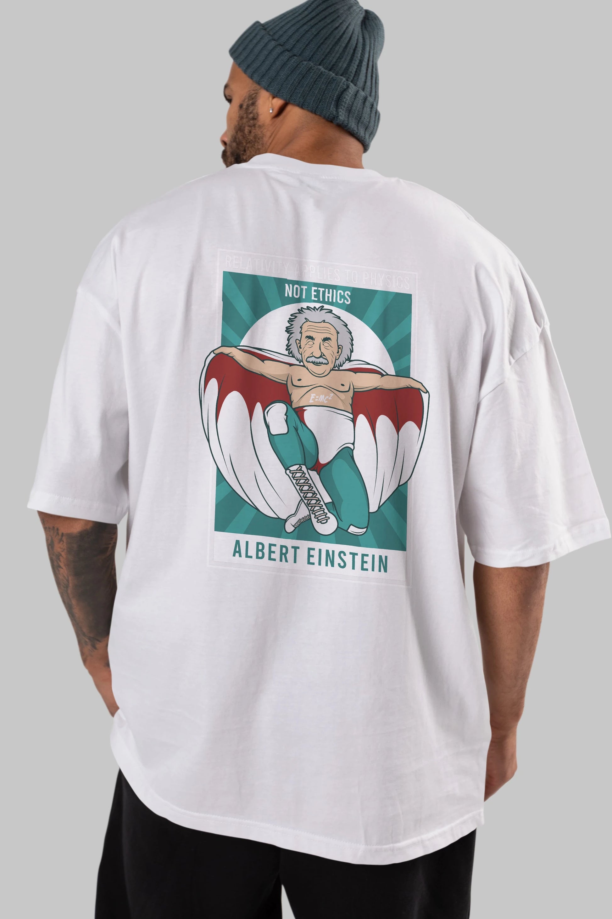 Nacho Libre Einstein Arka Baskılı Oversize t-shirt Erkek Kadın Unisex %100 Pamuk tişort