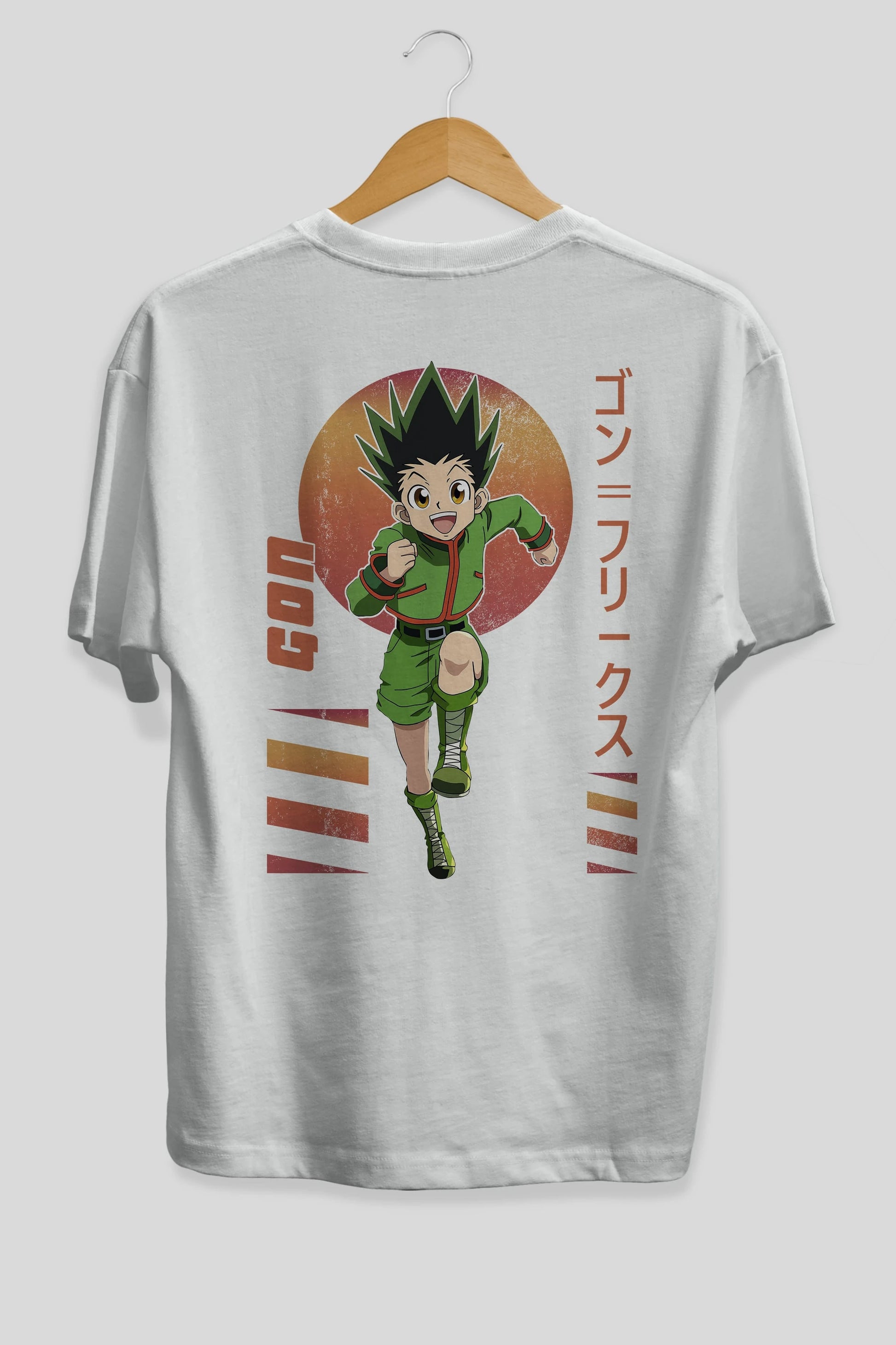 Gon Freecss HUNTER X HUNTER 2 Anime Arka Baskılı Oversize t-shirt Erkek Kadın Unisex