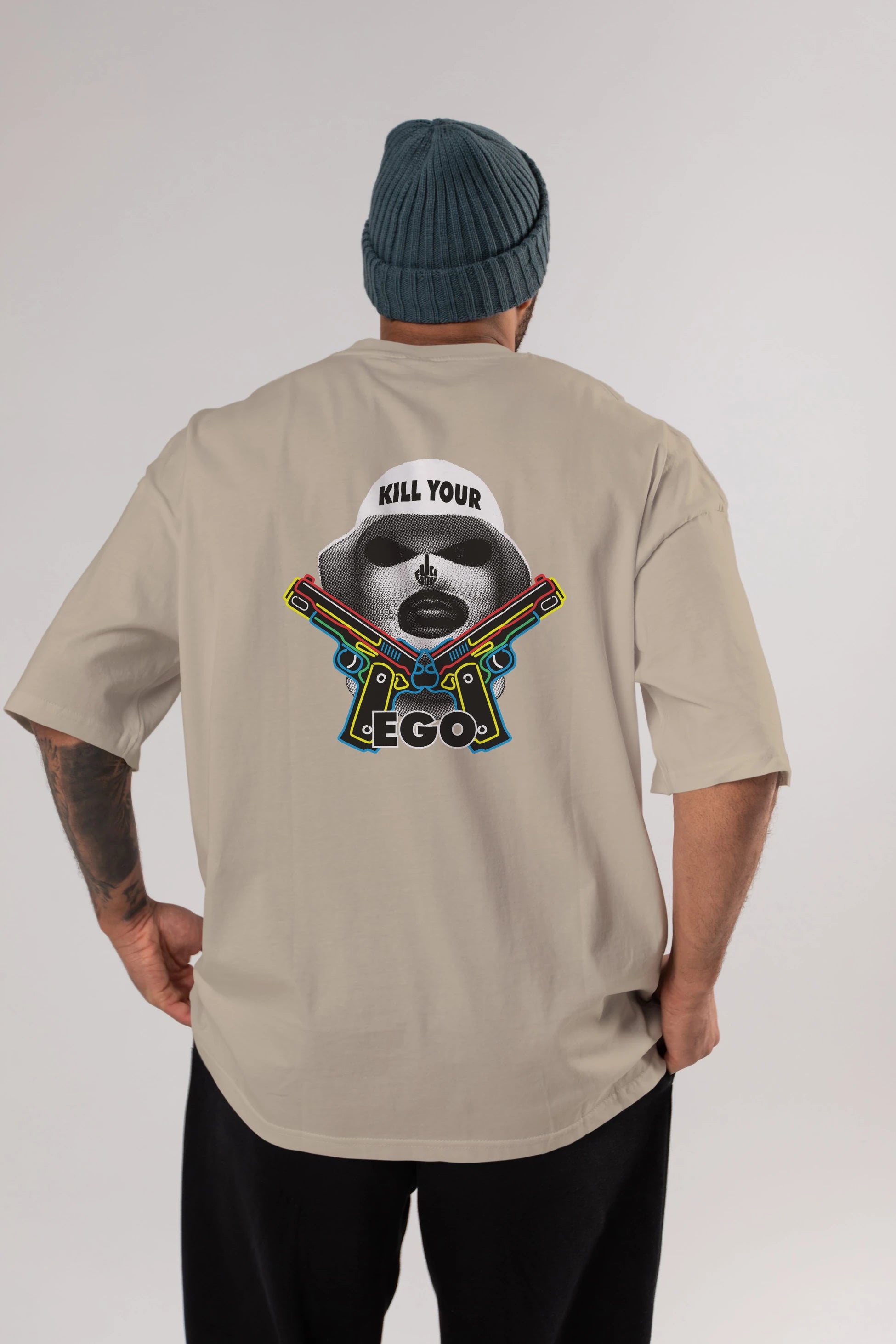 Kill Your Ego Arka Baskılı Oversize t-shirt Erkek Kadın Unisex