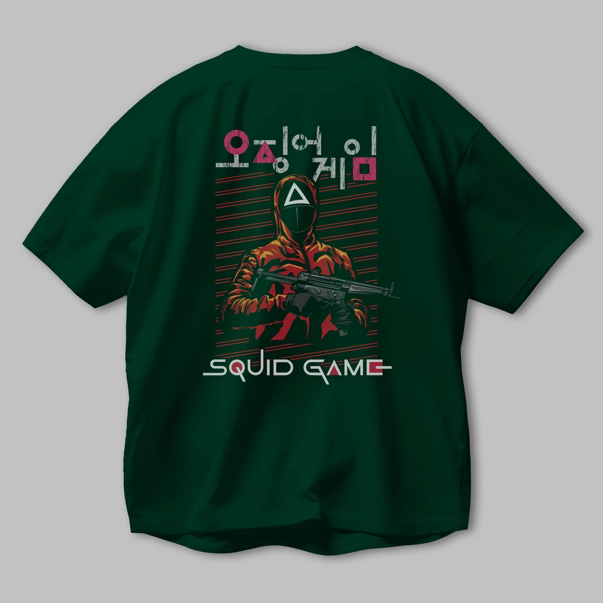 Squid Game (2) Arka Baskılı Oversize t-shirt Erkek Kadın Unisex %100 Pamuk Bisiklet Yaka tişort
