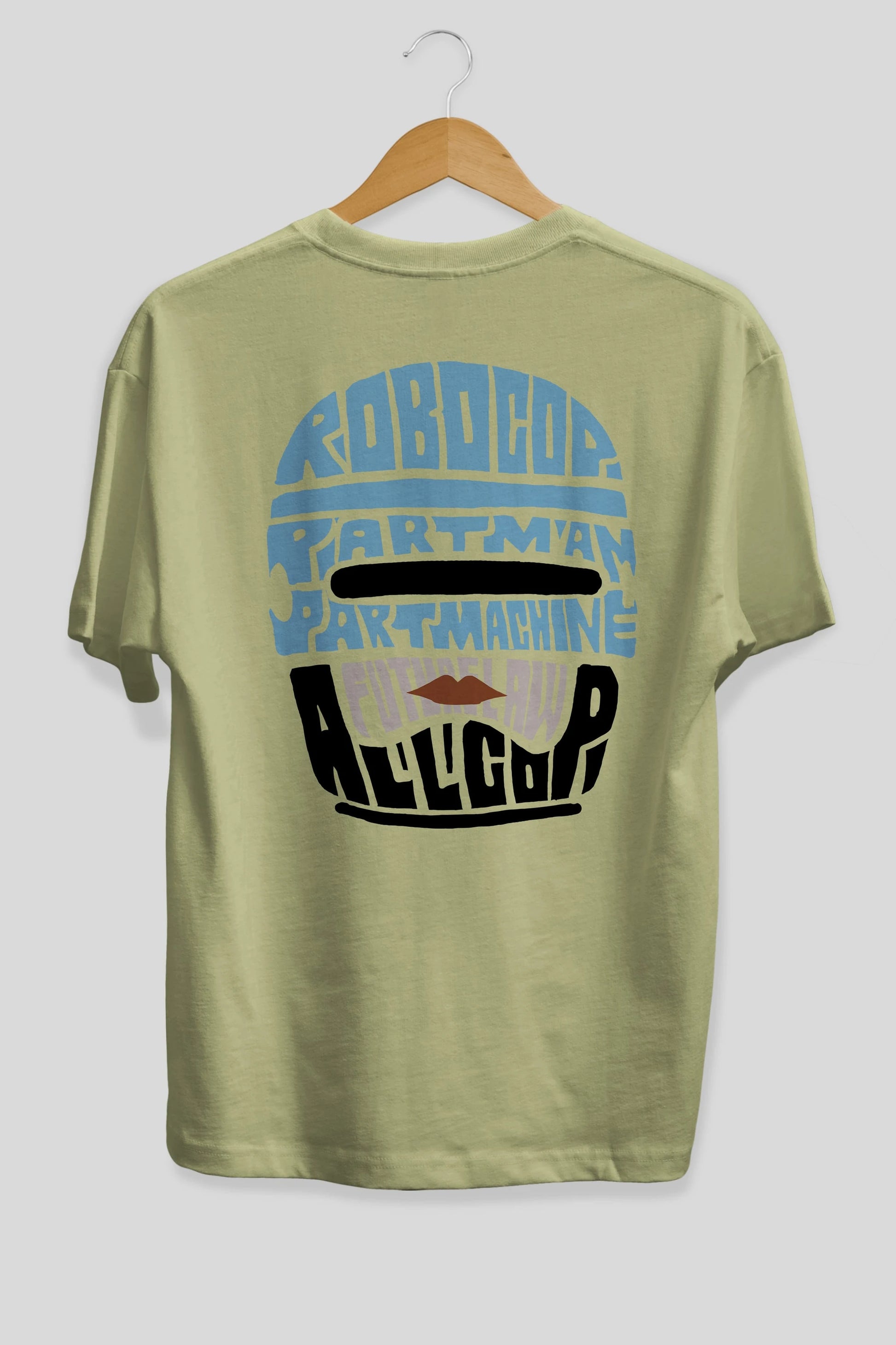Robocop Arka Baskılı Oversize t-shirt %100 pamuk Erkek Kadın Unisex
