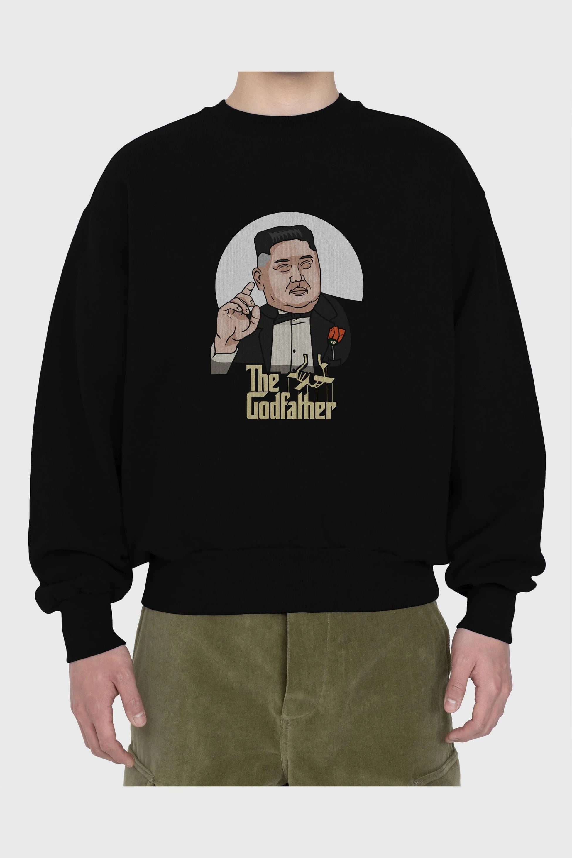 Godfather Jong Un Ön Baskılı Oversize Sweatshirt Erkek Kadın Unisex
