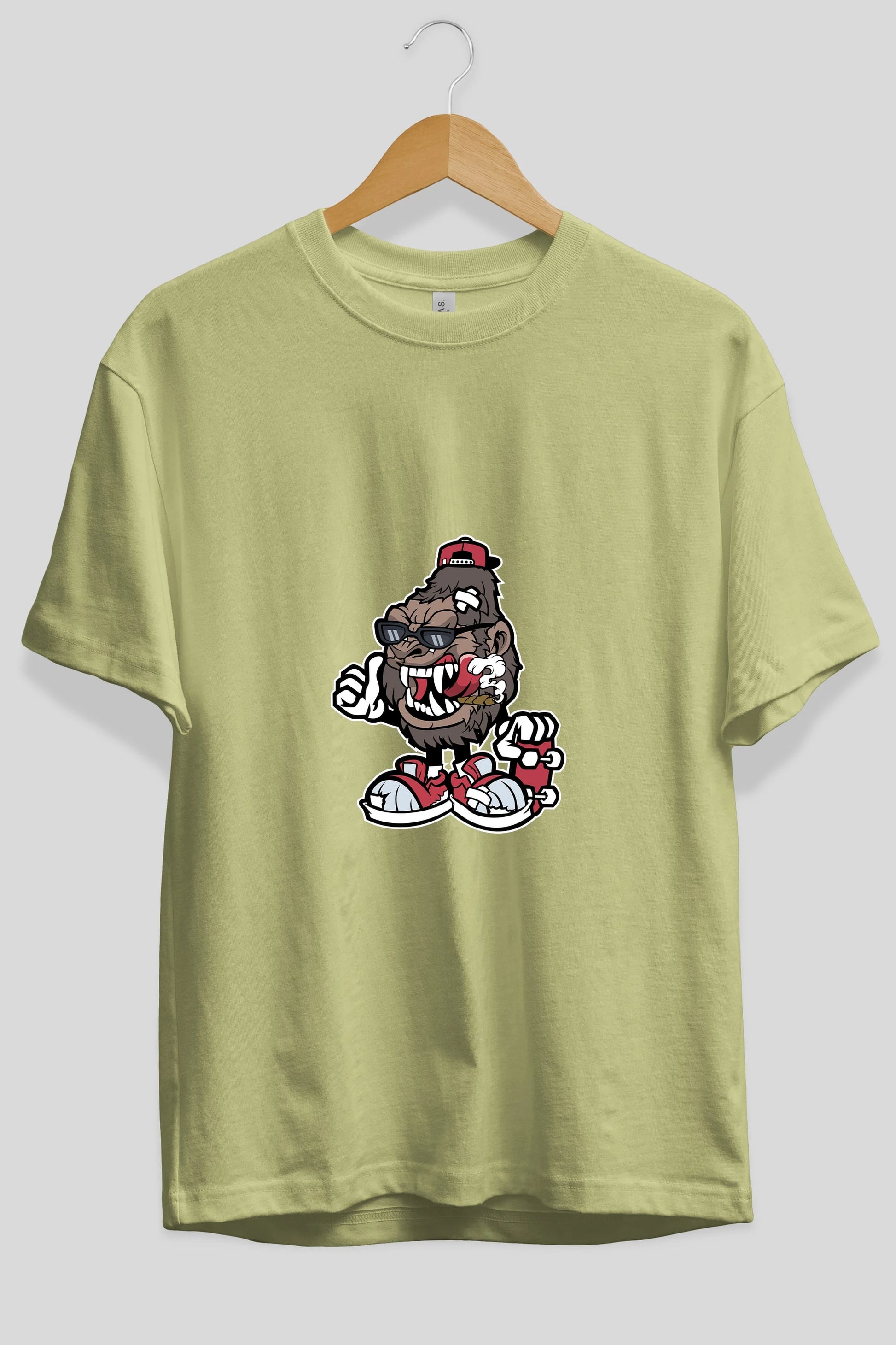 Gorilla Skater Ön Baskılı Oversize t-shirt Erkek Kadın Unisex %100 Pamuk tişort