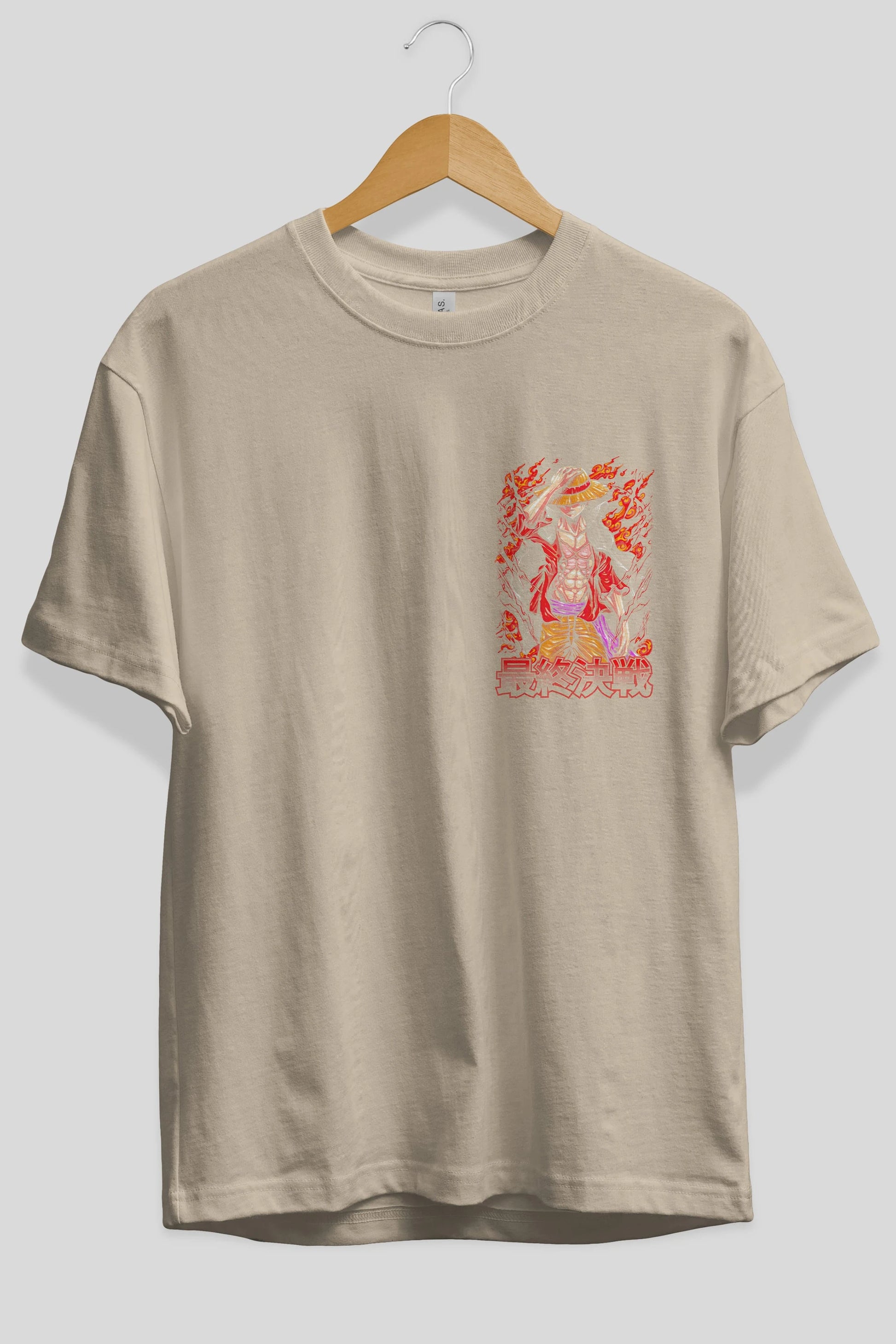 MONKEY D. LUFFY (3) Ön Sol Baskılı Oversize t-shirt Erkek Kadın Unisex %100 Pamuk Bisiklet Yaka tişort