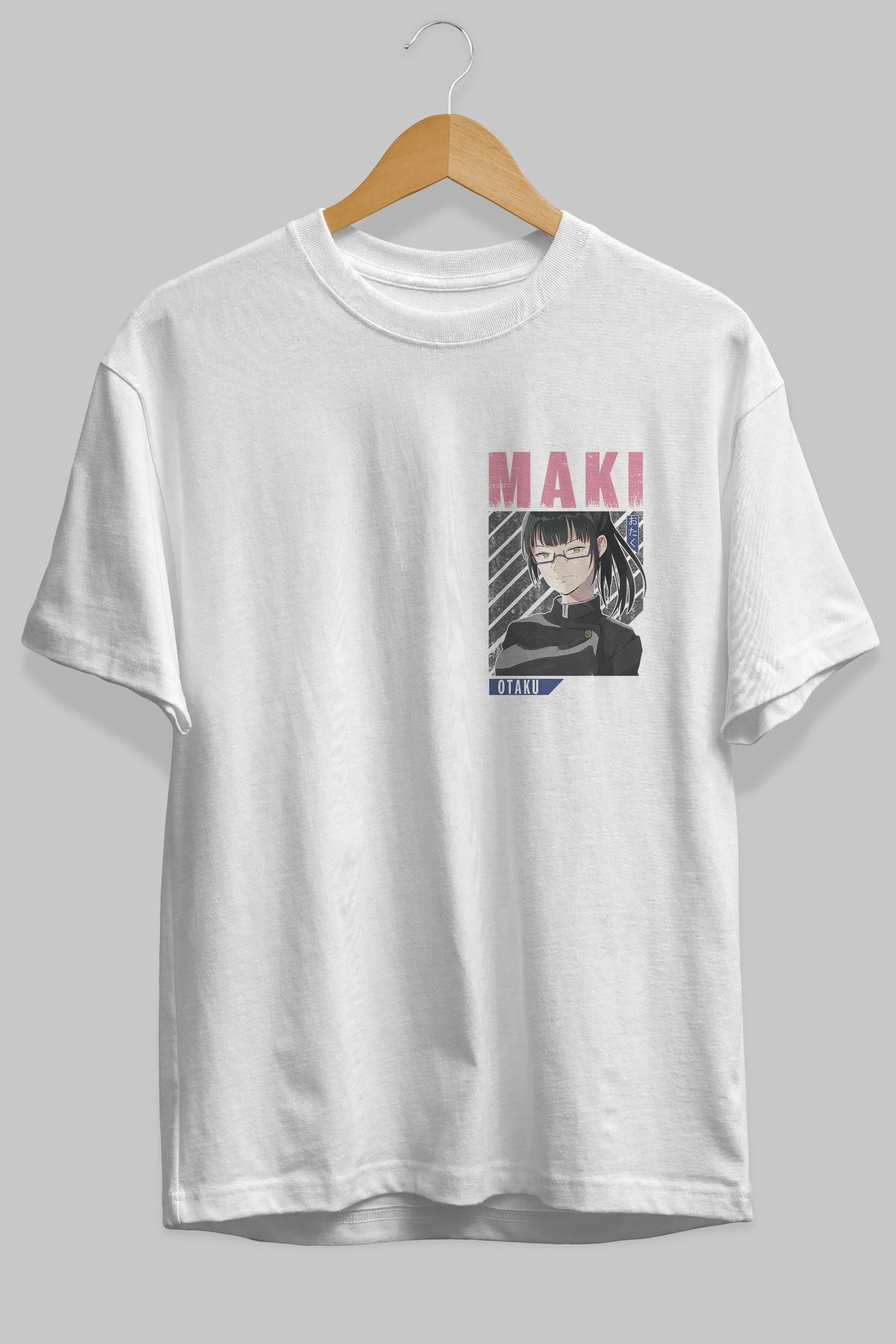 Maki Zenin CHAINSAWMAN 1 Ön Sol Baskılı Oversize t-shirt Erkek Kadın Unisex %100 Pamuk Bisiklet Yaka tişort