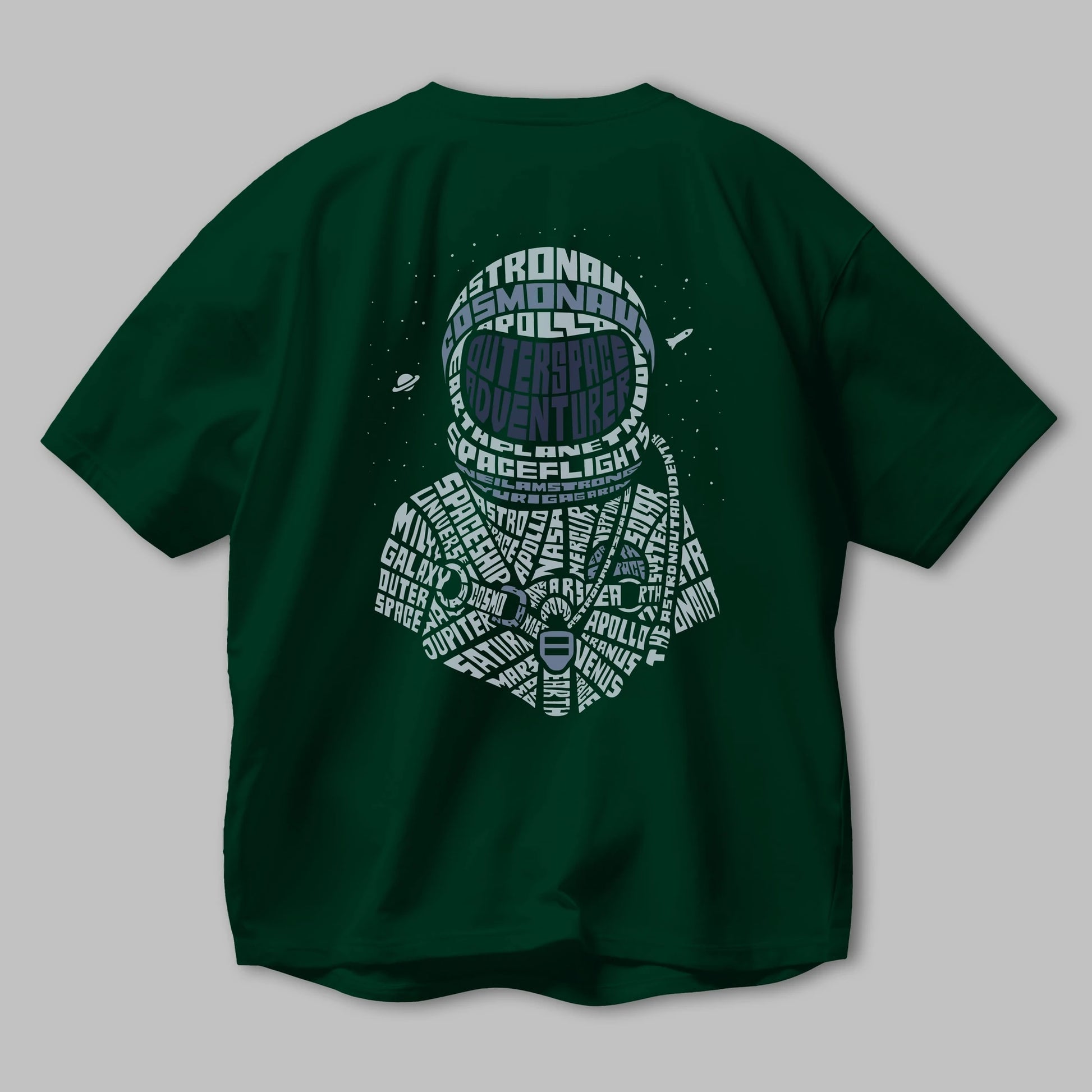Astronaut Arka Baskılı Oversize t-shirt %100 pamuk Erkek Kadın Unisex