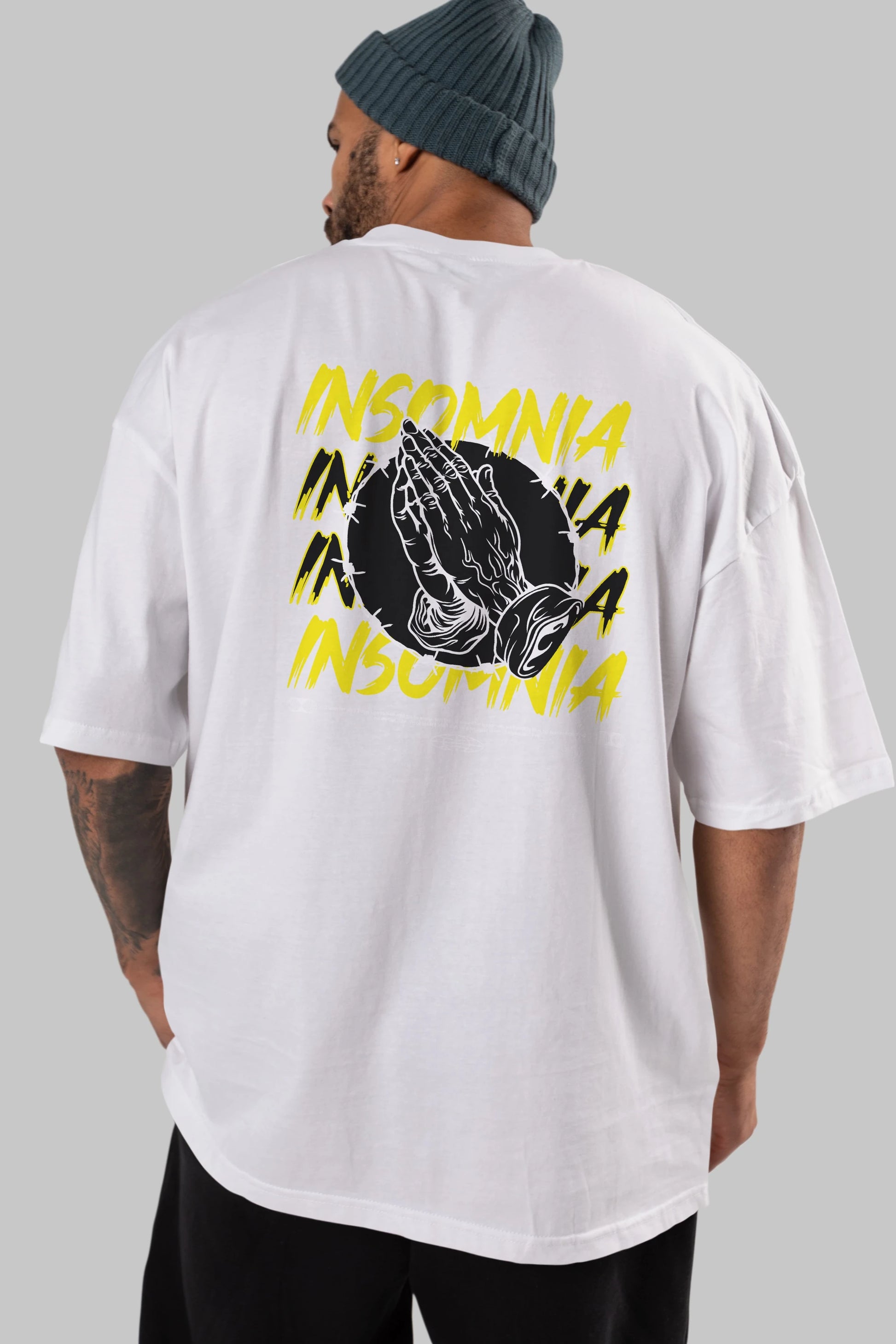 Insomnia Streetwear Arka Baskılı Oversize t-shirt Erkek Kadın Unisex