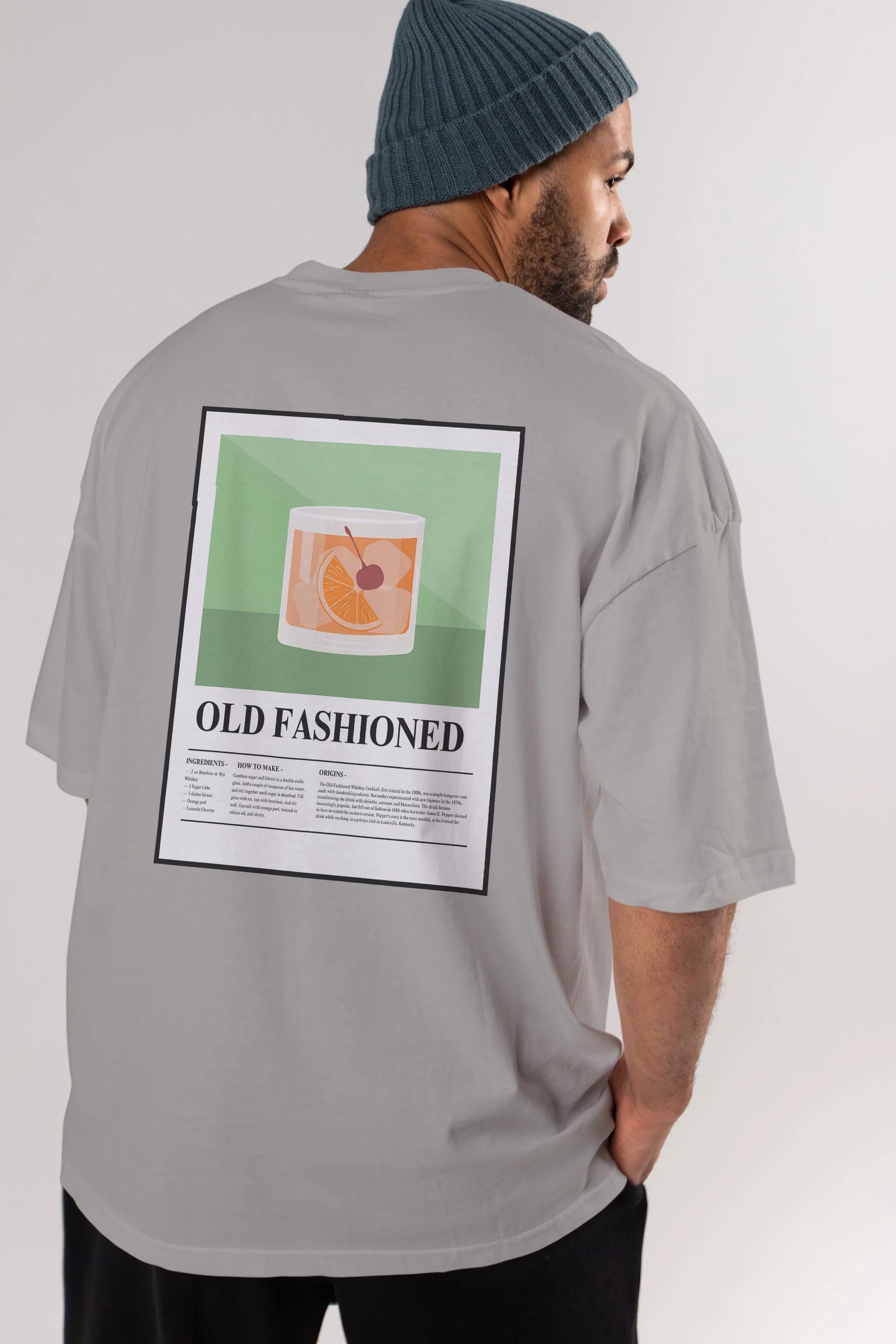 Old Fashioned Arka Baskılı Oversize t-shirt Erkek Kadın Unisex %100 Pamuk Bisiklet Yaka tişort