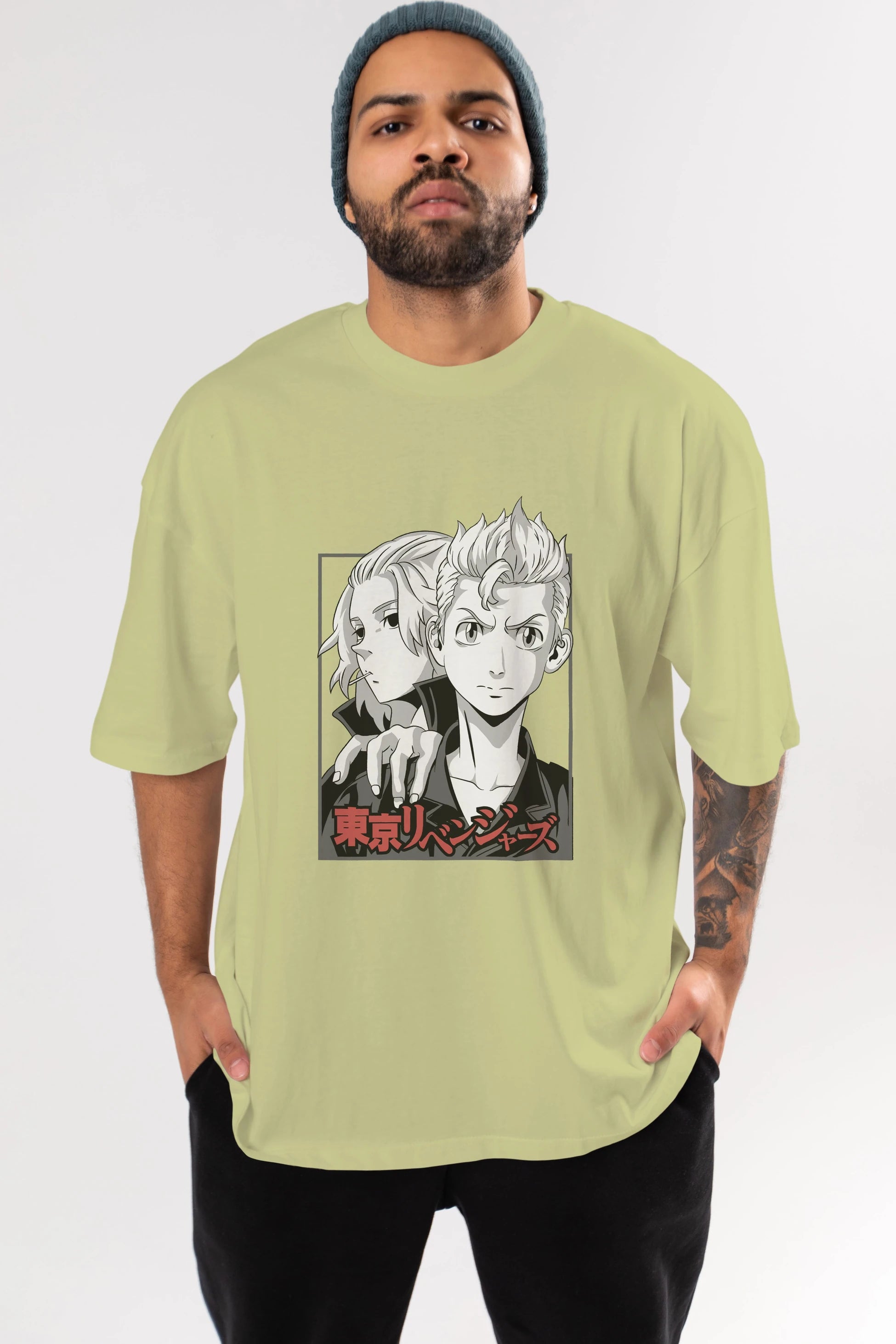 TOKYO REVENGERS Anime Ön Baskılı Oversize t-shirt %100 pamuk Erkek Kadın Unisex