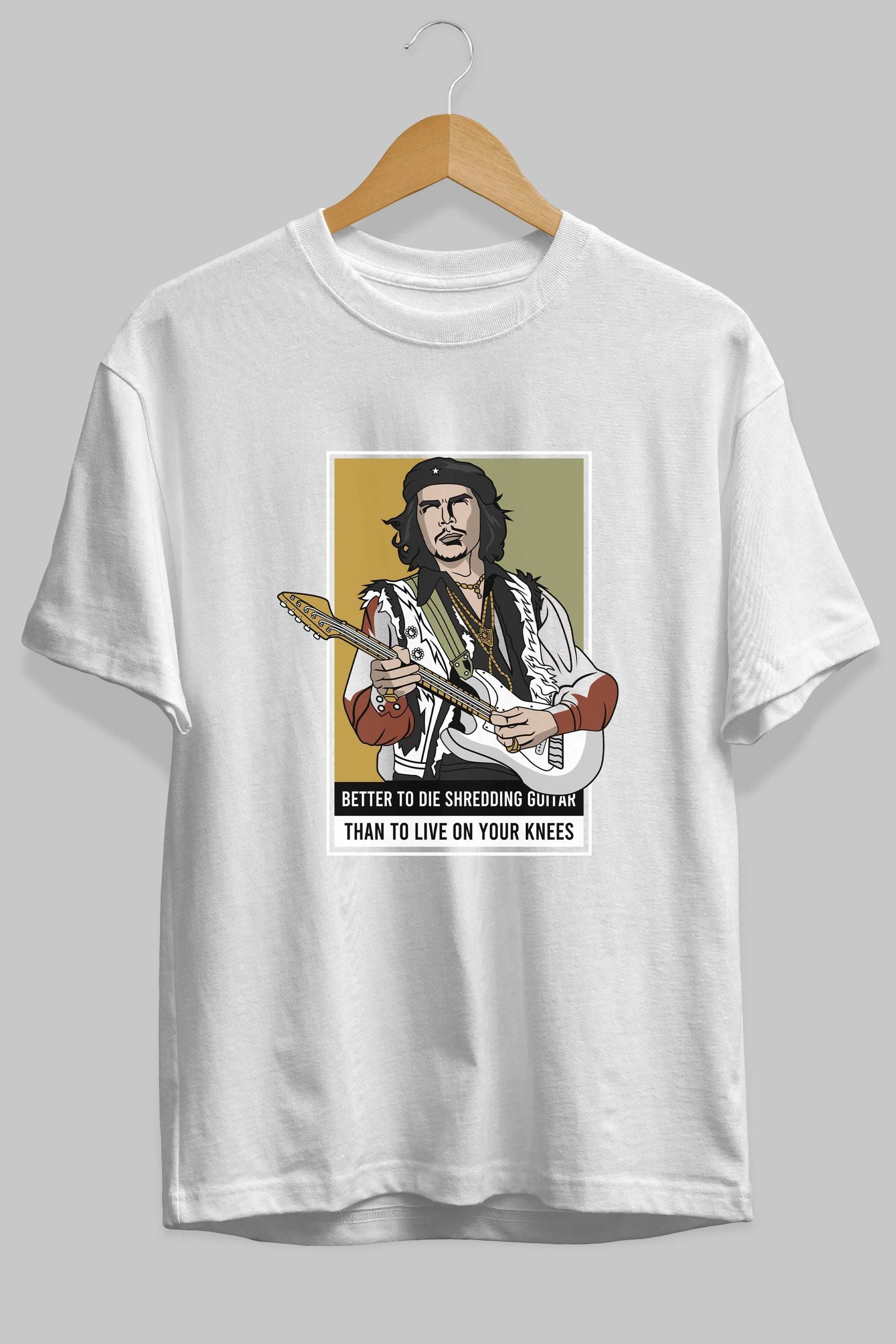 Che Guevara Hendrix Ön Baskılı Oversize t-shirt Erkek Kadın Unisex %100 Pamuk tişort