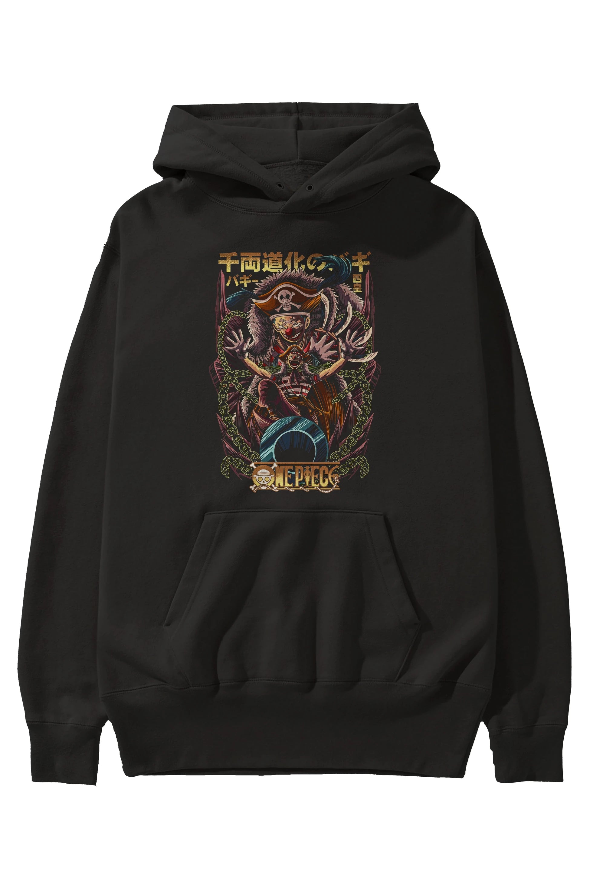 ONE PIECE (5) Anime Ön Baskılı Hoodie Oversize Kapüşonlu Sweatshirt Erkek Kadın Unisex