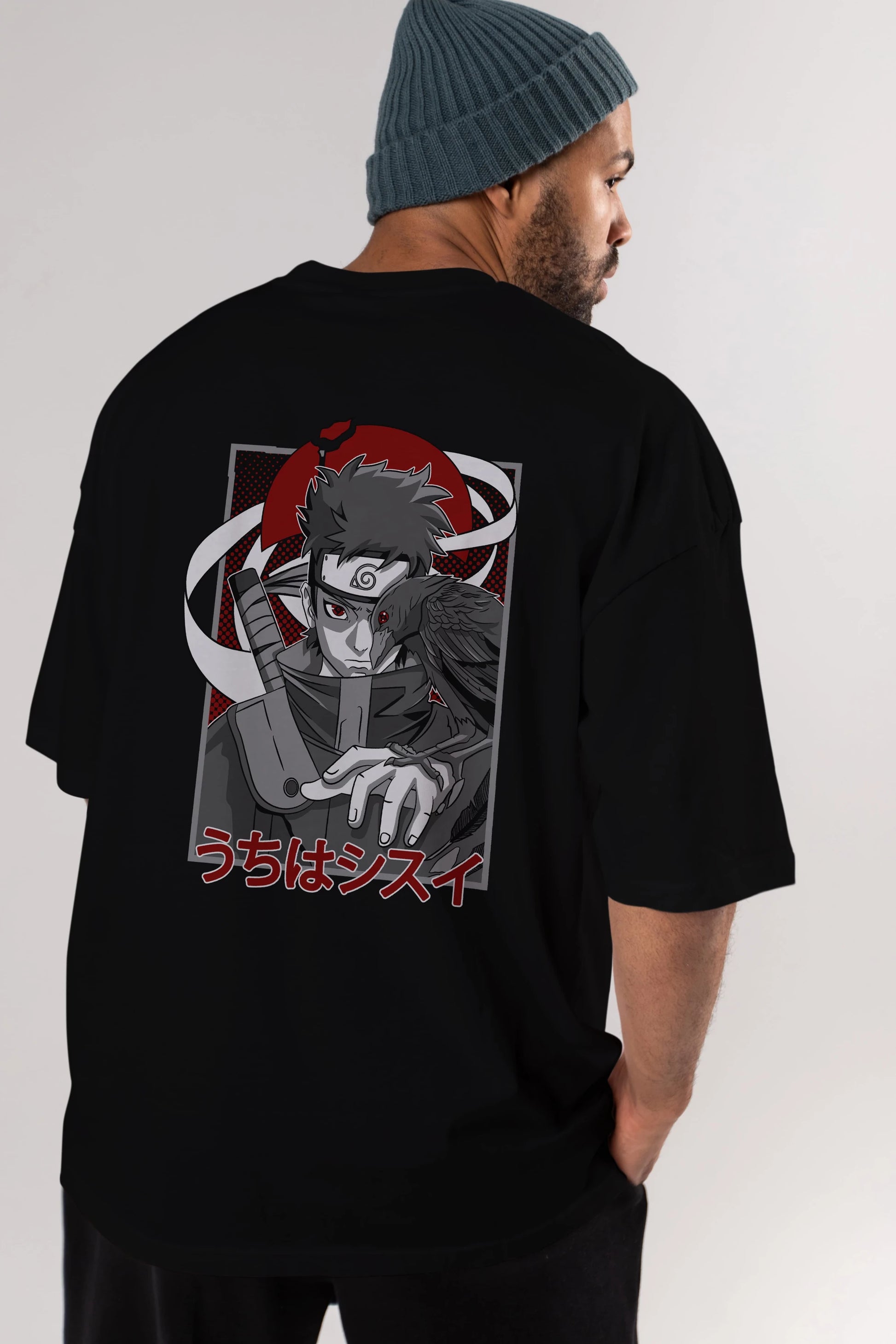 SHISUI UCHIHA NARUTO Anime Arka Baskılı Oversize t-shirt Erkek Kadın Unisex
