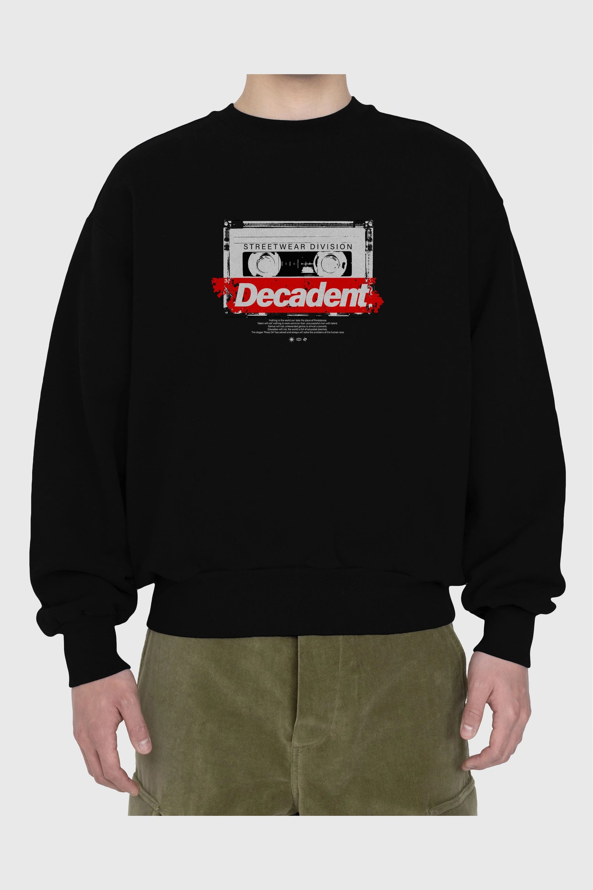Decadent Ön Baskılı Oversize Sweatshirt Erkek Kadın Unisex