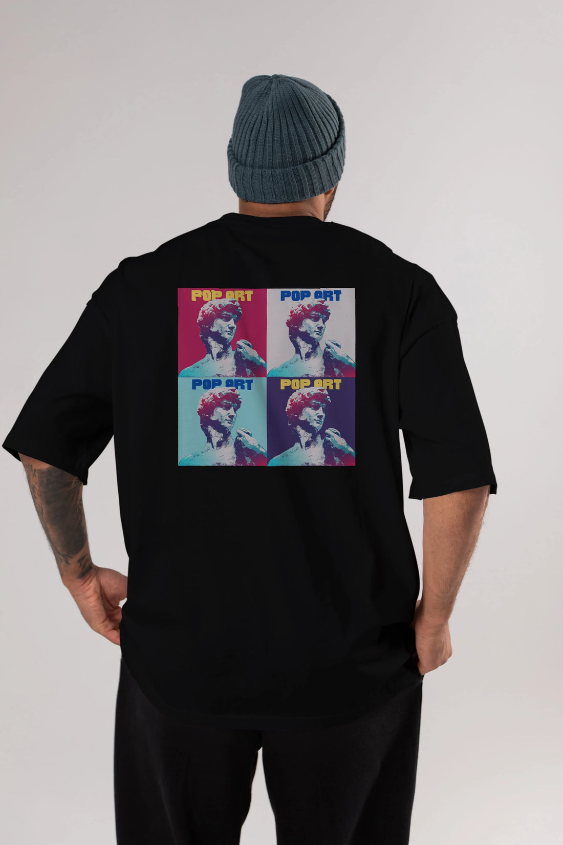 Creative Pop Art Arka Baskılı Oversize t-shirt Erkek Kadın Unisex