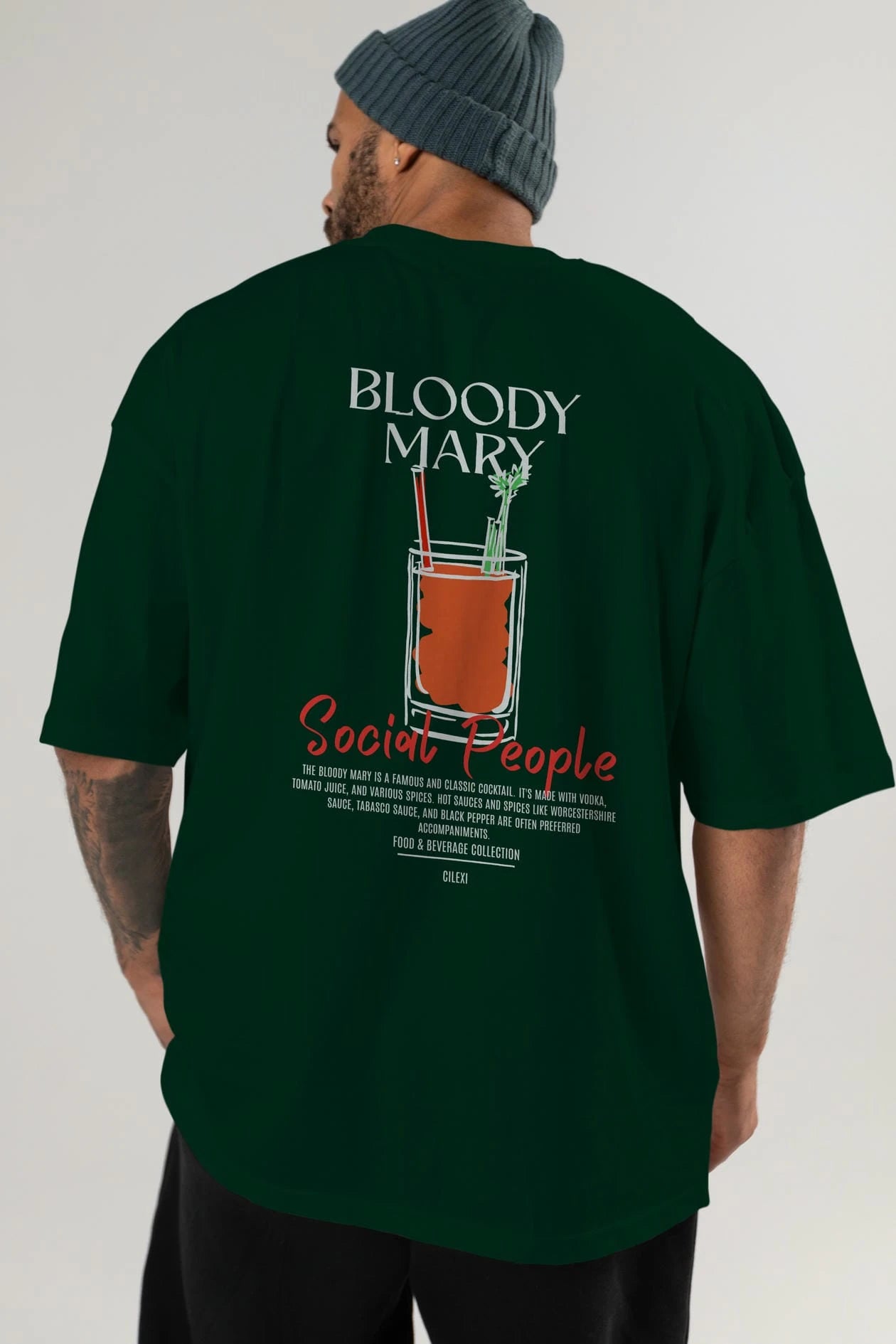 Bloody Mary Kokteyl Serisi Baskılı Oversize t-shirt Erkek Kadın Unisex %100 Pamuk Bisiklet Yaka tişort