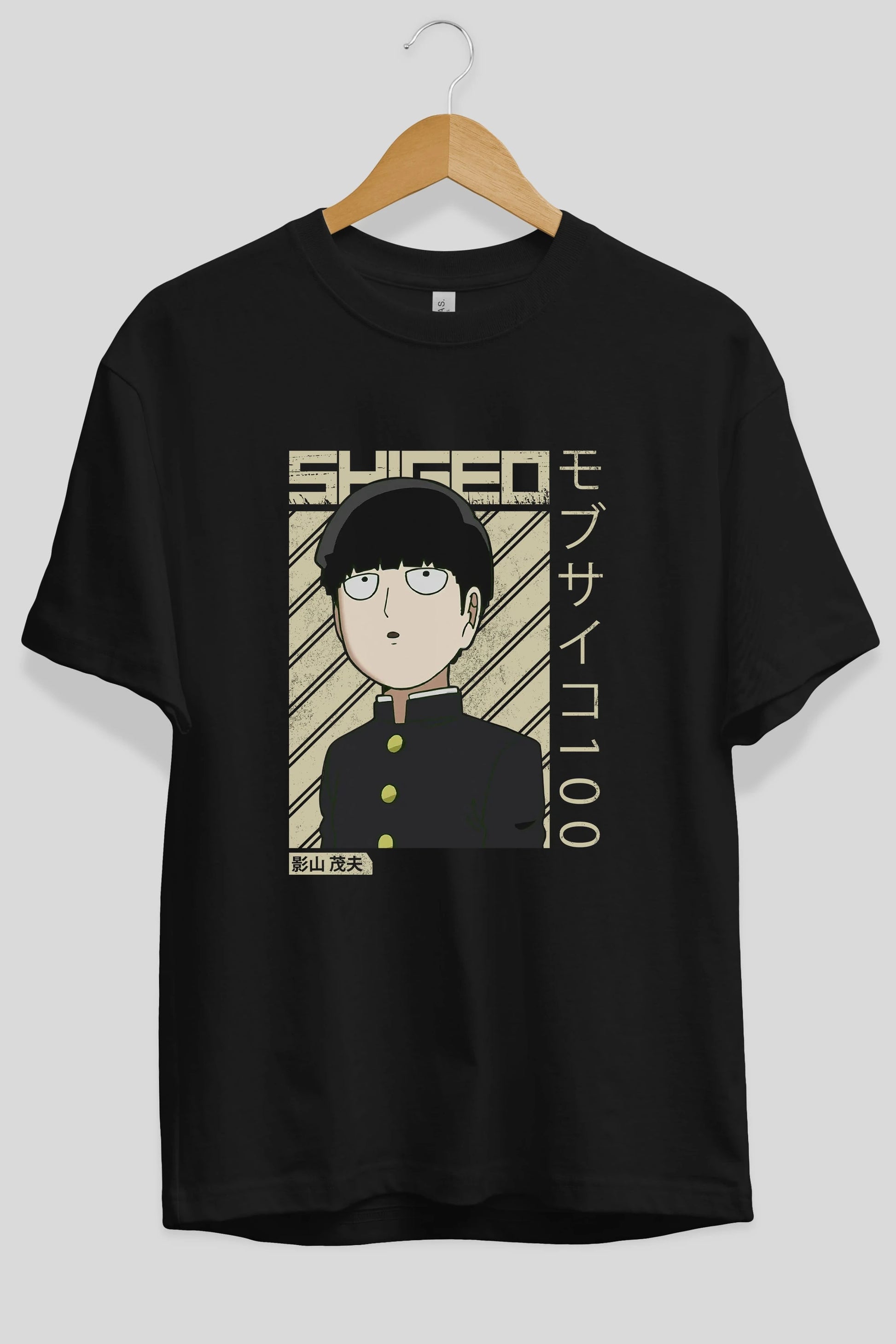 Shigeo Kageyama 2 Anime Ön Baskılı Oversize t-shirt %100 pamuk Erkek Kadın Unisex
