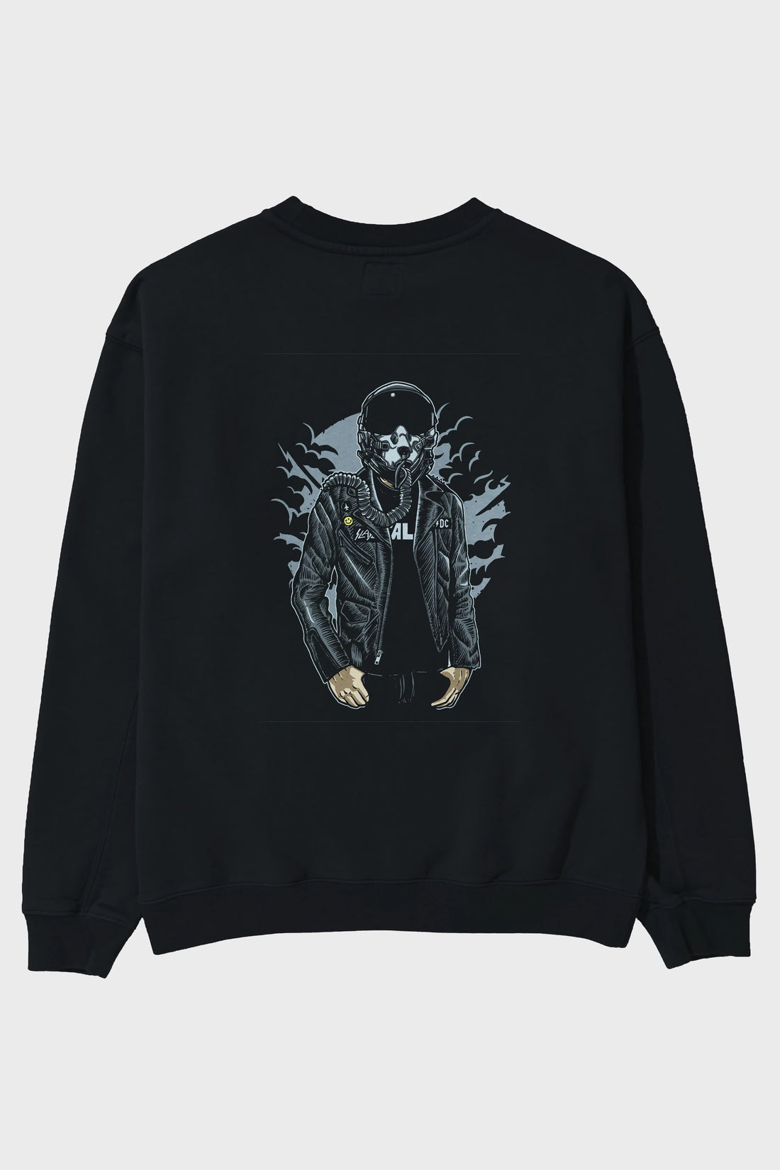 Sky Fighter Arka Baskılı Oversize Sweatshirt Erkek Kadın Unisex
