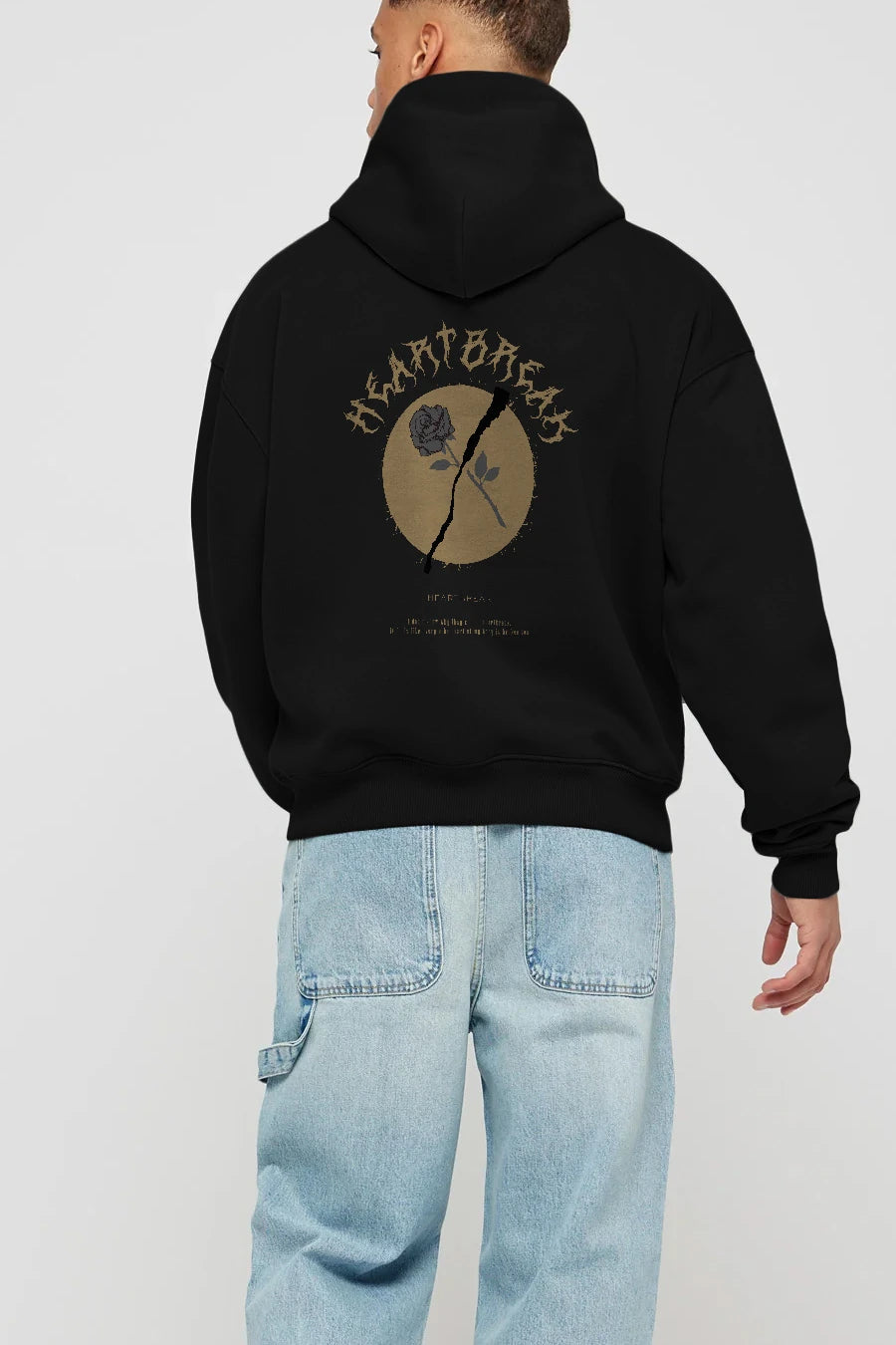 Heartbreak Arka Baskılı Hoodie Oversize Kapüşonlu Sweatshirt Erkek Kadın Unisex