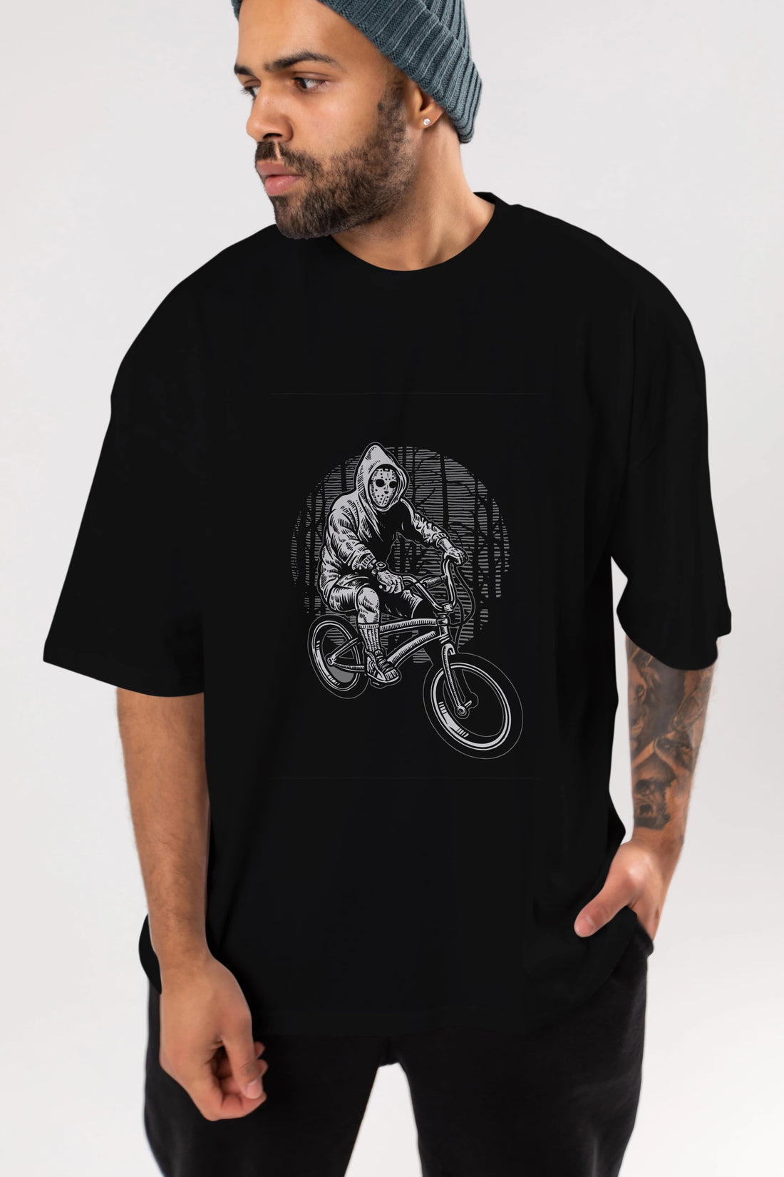 Ride Bike To Kill Ön Baskılı Oversize t-shirt Erkek Kadın Unisex %100 Pamuk tişort