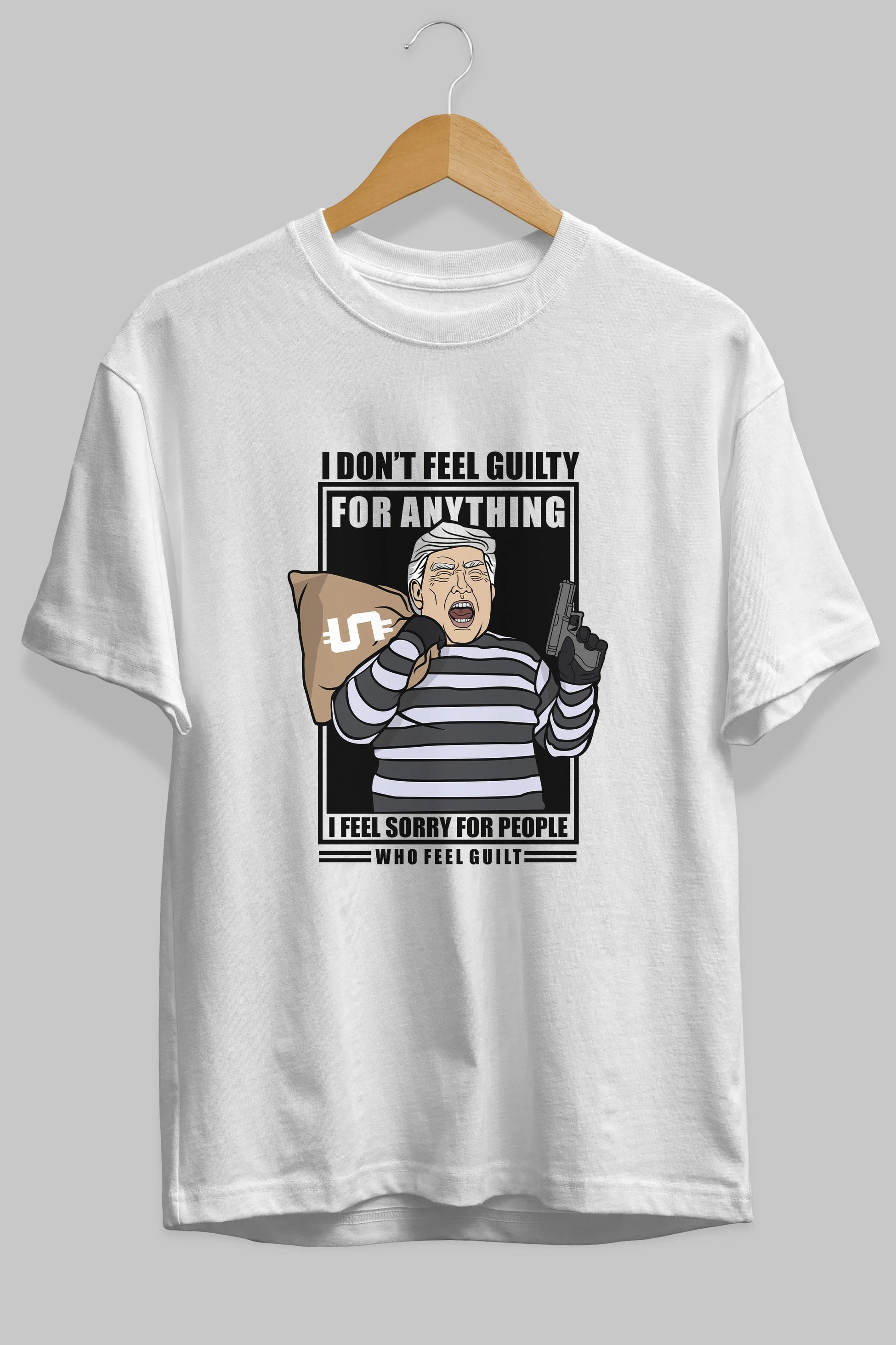 Criminal Trump Ön Baskılı Oversize t-shirt Erkek Kadın Unisex %100 Pamuk tişort
