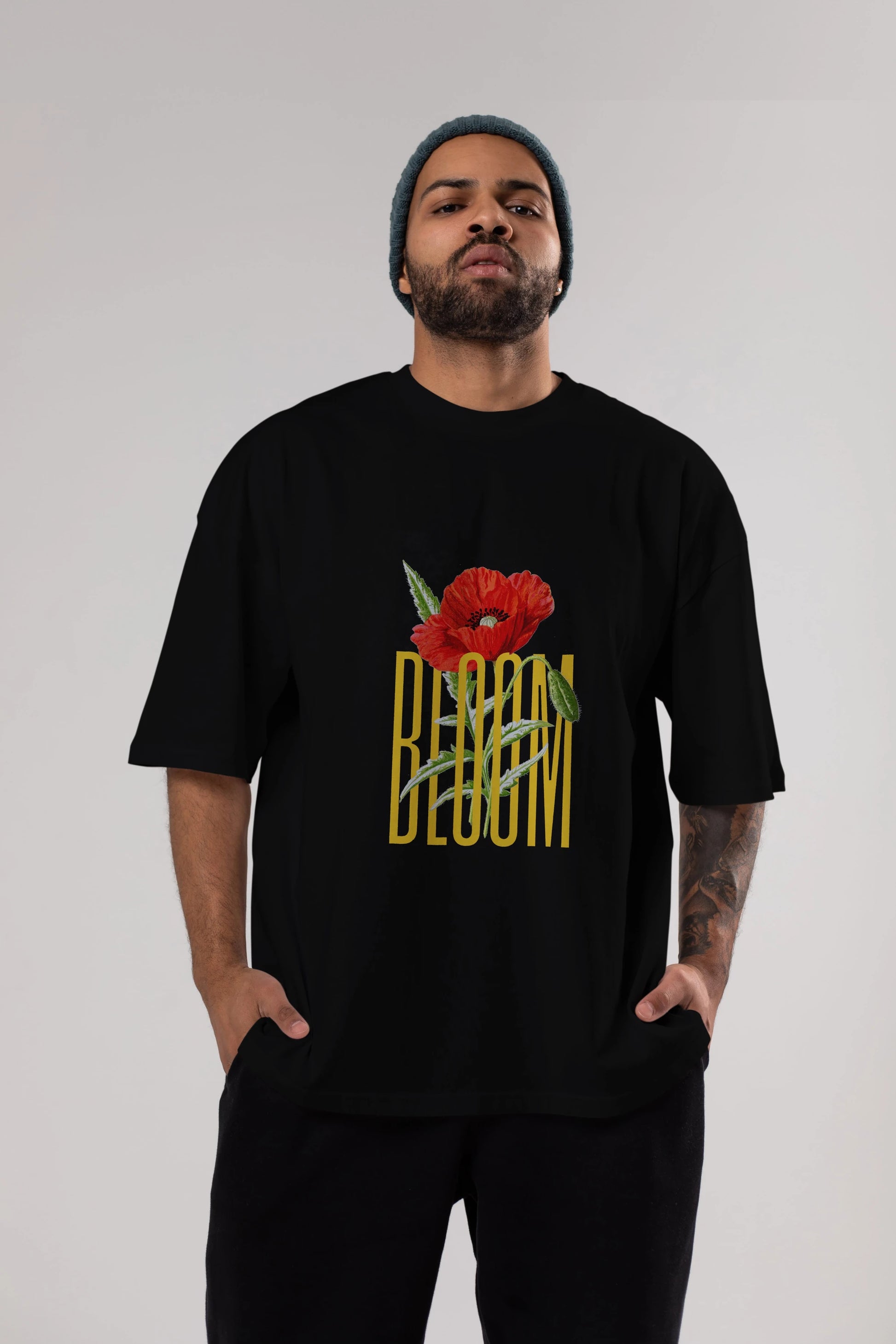 Bloom Flower Ön Baskılı Oversize t-shirt Erkek Kadın Unisex