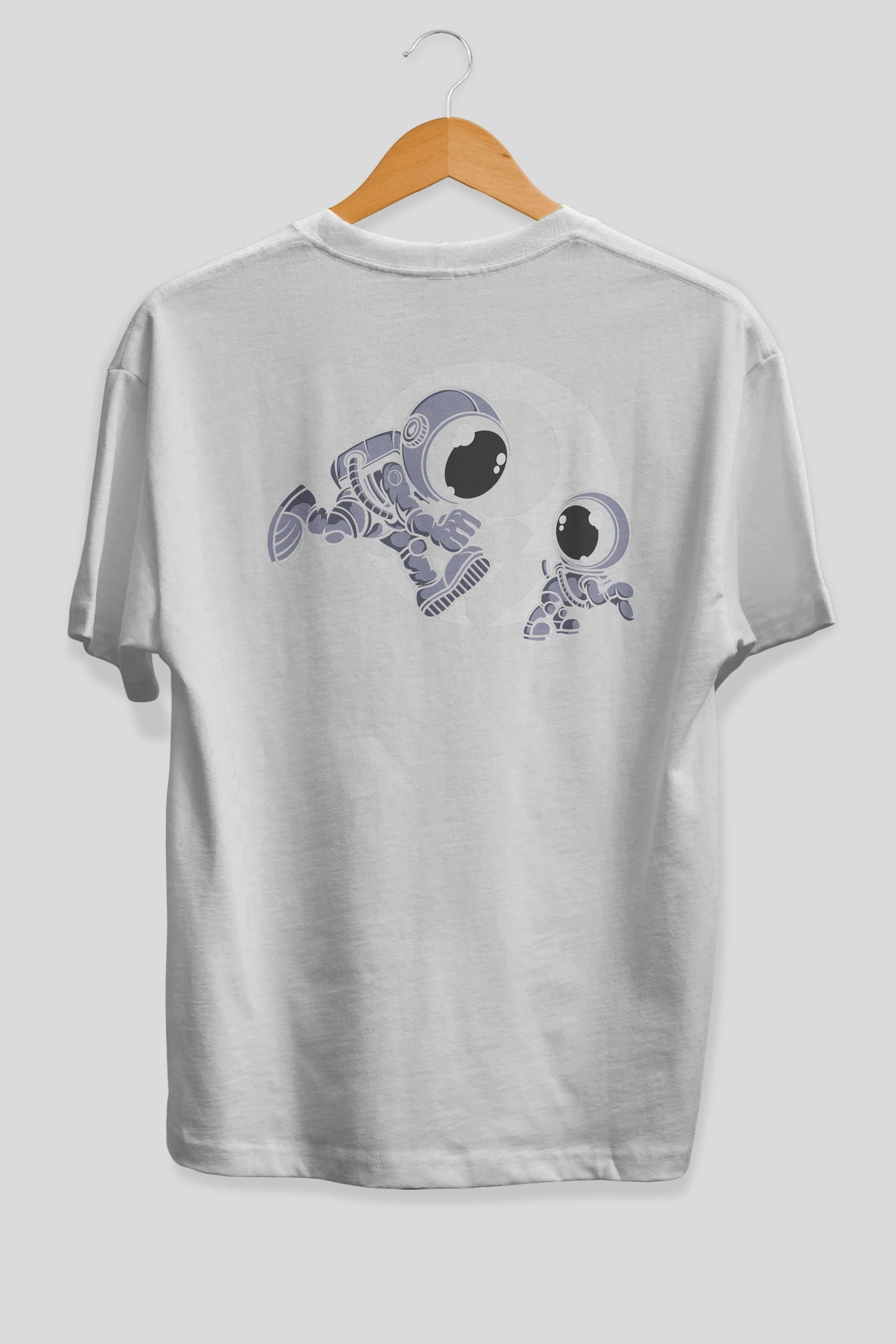 Astronaut And Little Dog Arka Baskılı Oversize t-shirt Erkek Kadın Unisex