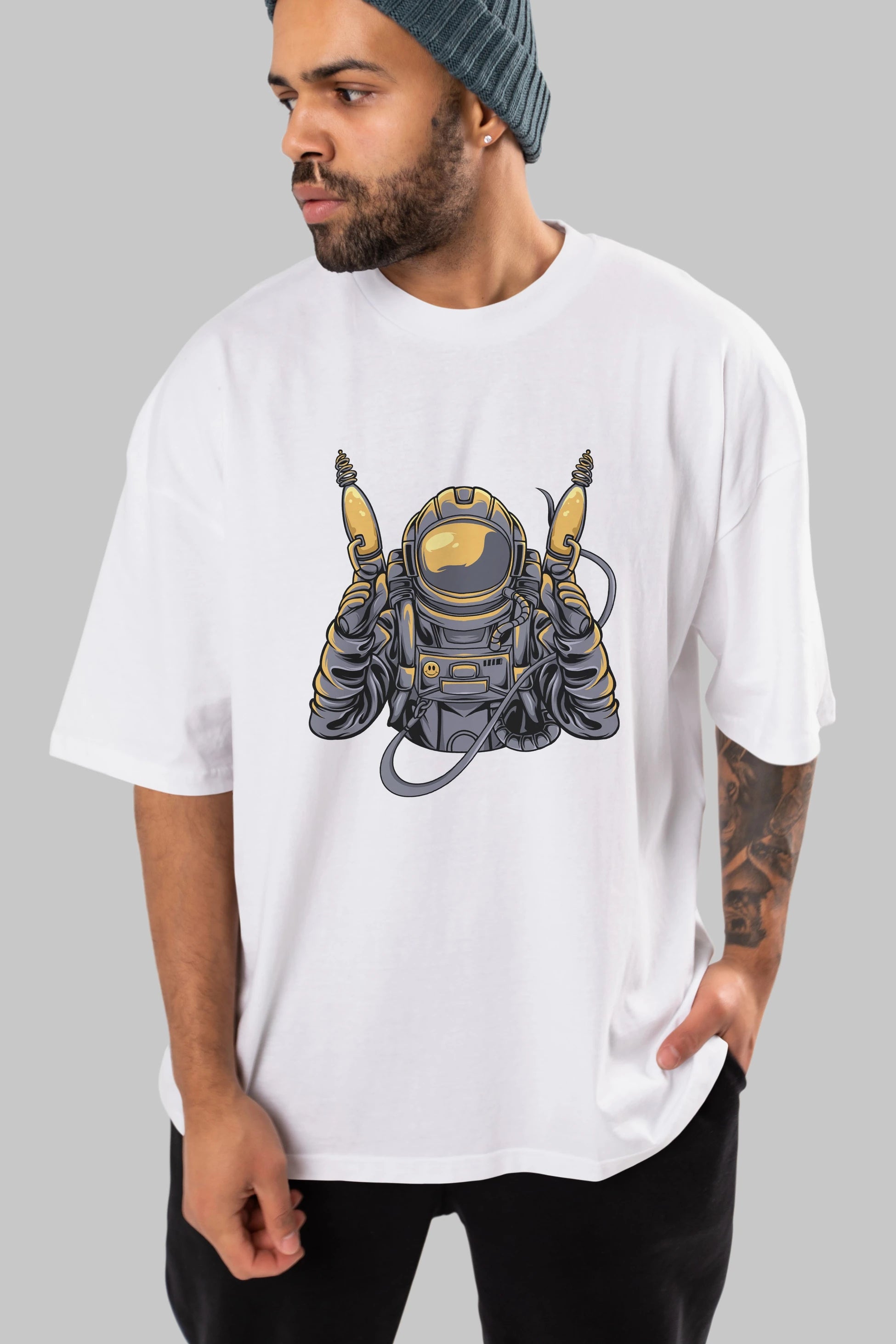 Alien Hunter Ön Baskılı Oversize t-shirt Erkek Kadın Unisex