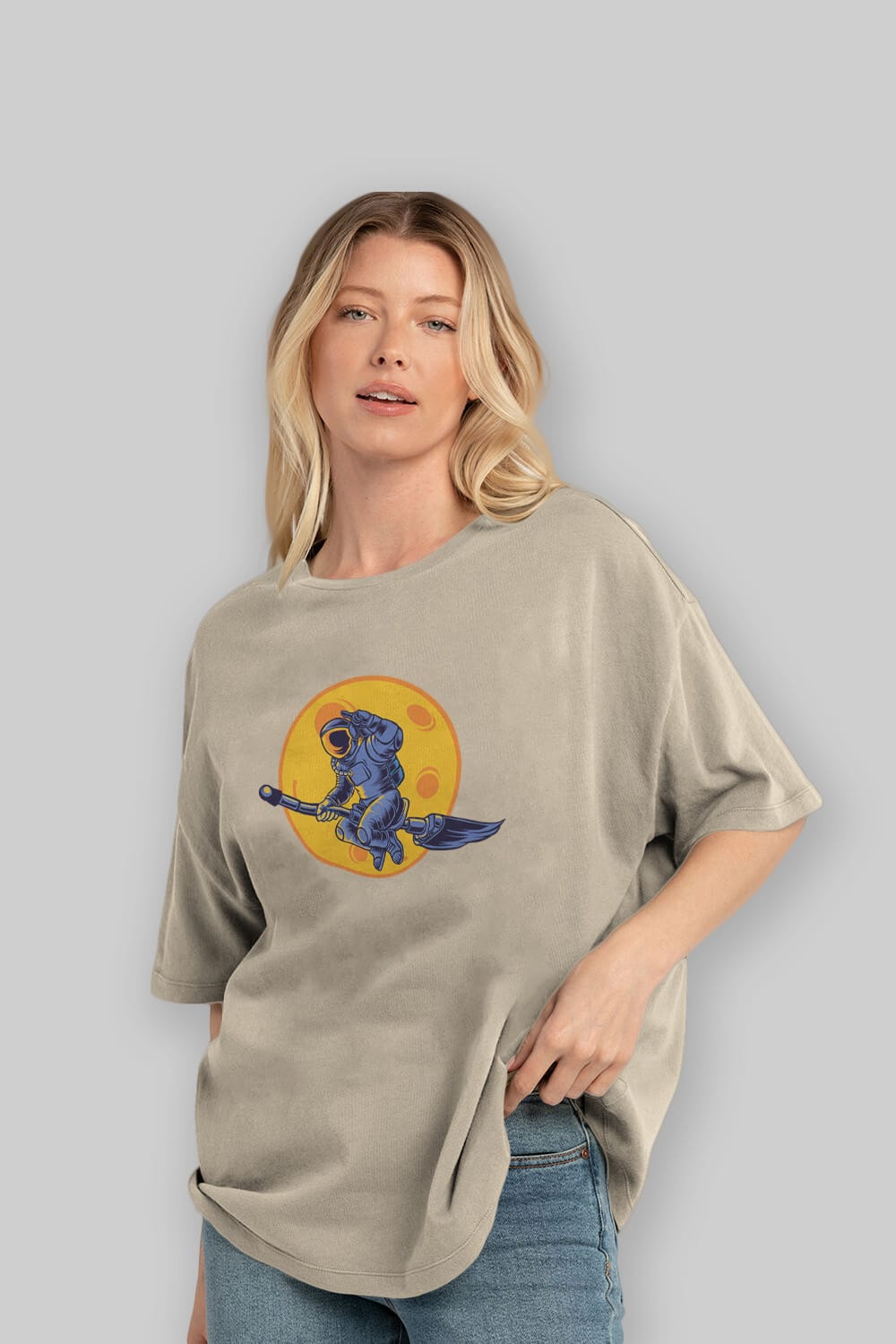 Space Witch Ön Baskılı Oversize t-shirt Erkek Kadın Unisex