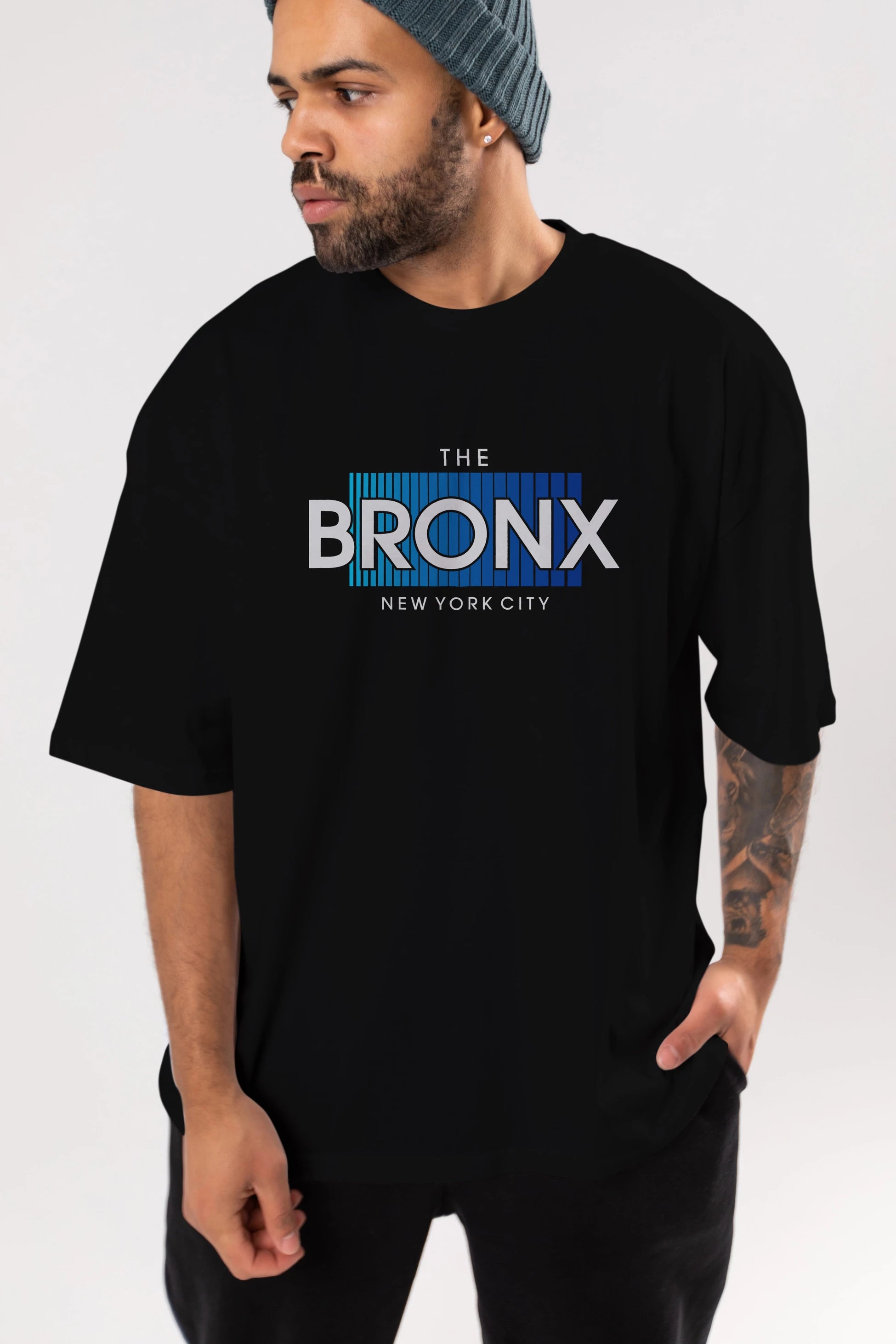 The Bronx Ön Baskılı Oversize t-shirt Erkek Kadın Unisex