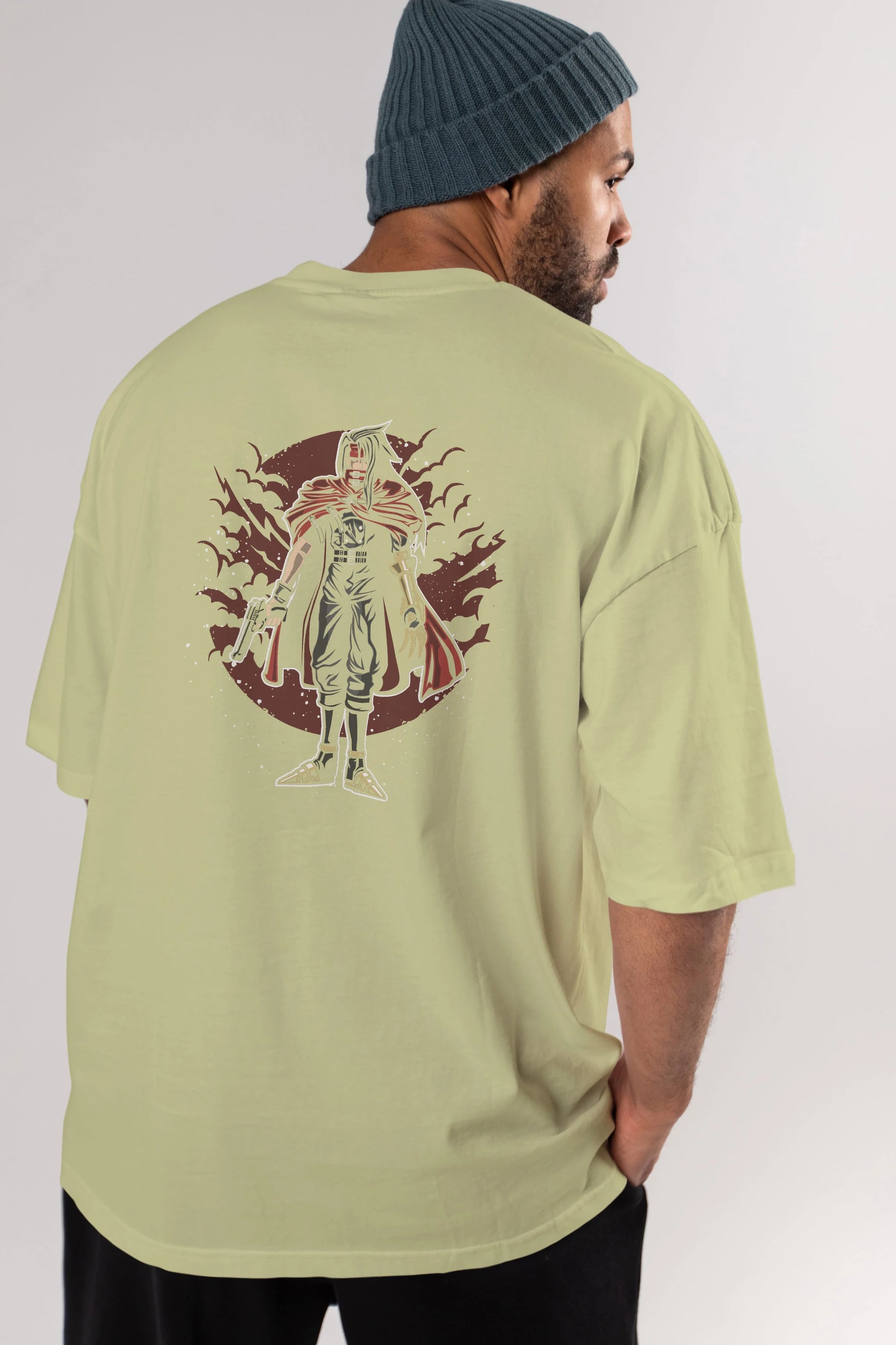FINAL FANTASY Arka Baskılı Oversize t-shirt Erkek Kadın Unisex %100 Pamuk
