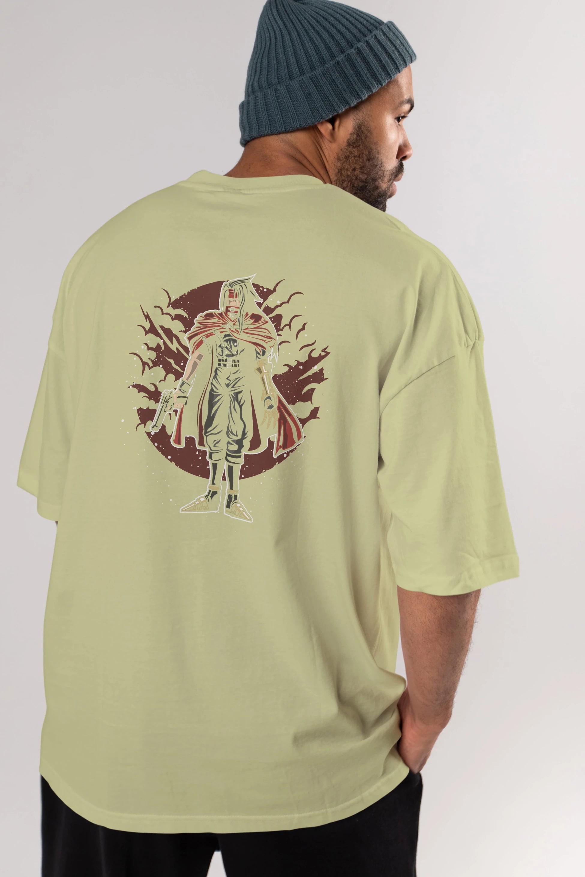 FINAL FANTASY Arka Baskılı Oversize t-shirt Erkek Kadın Unisex %100 Pamuk