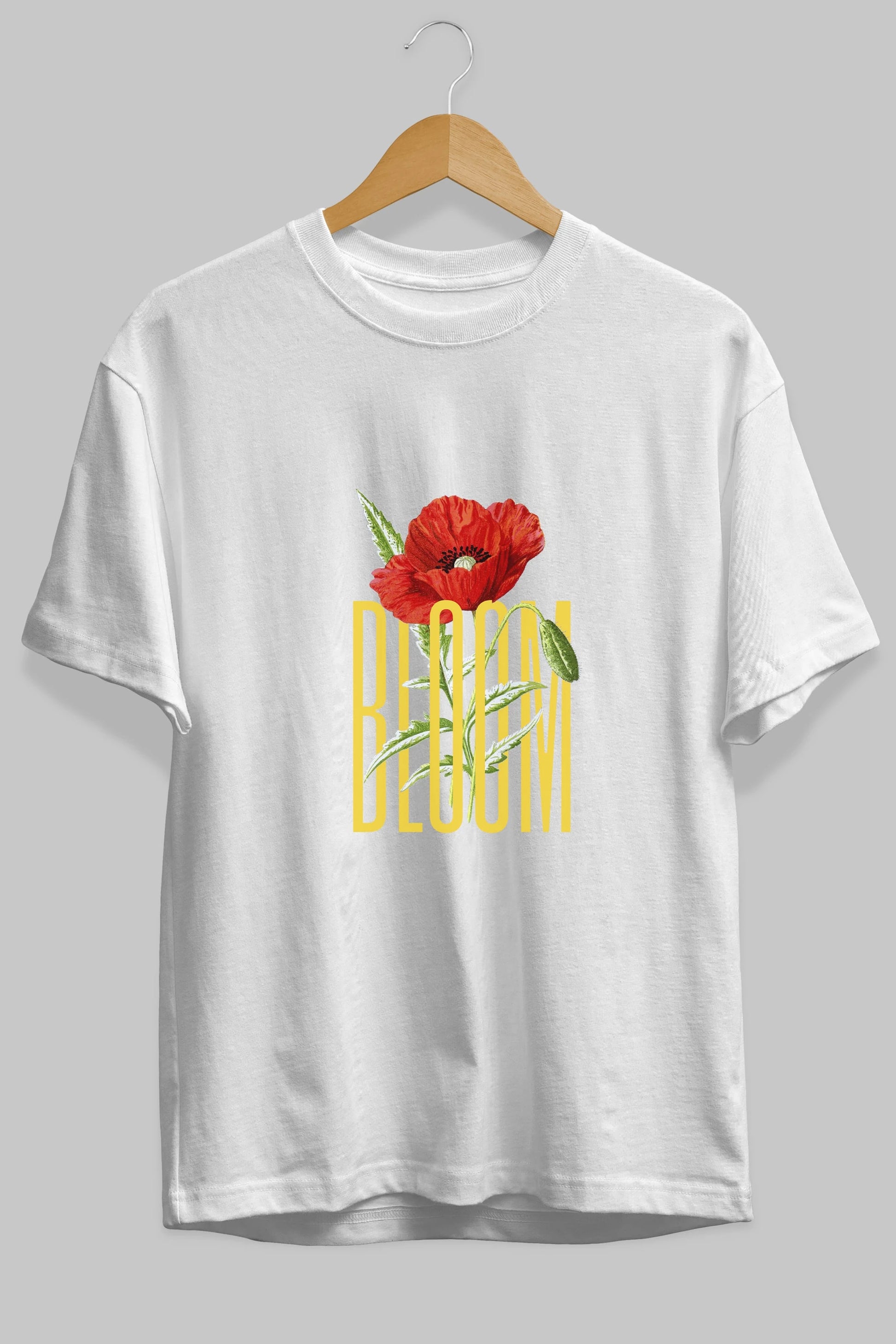Bloom Flower Ön Baskılı Oversize t-shirt Erkek Kadın Unisex