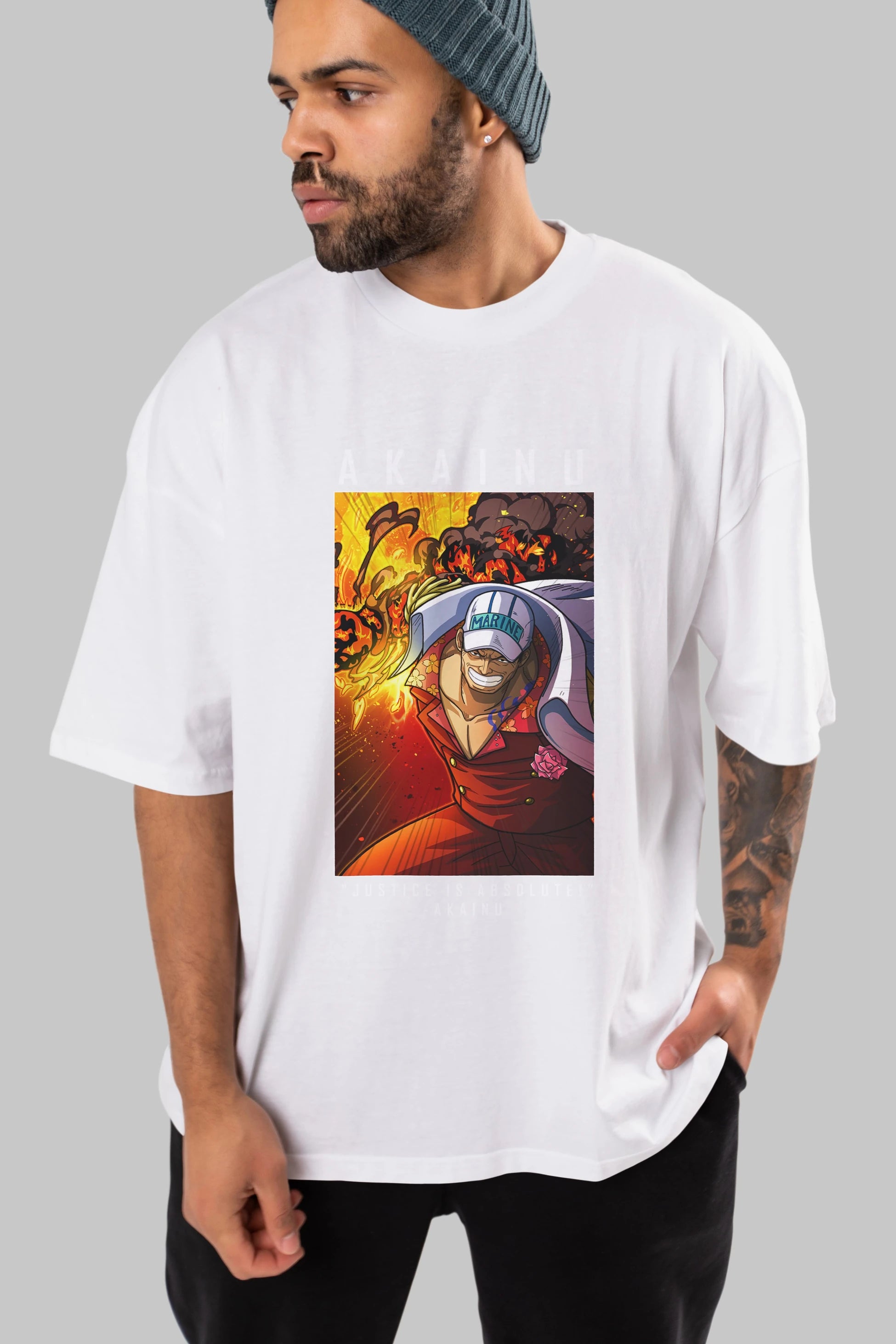 Sakazuki Anime Ön Baskılı Oversize t-shirt Erkek Kadın Unisex