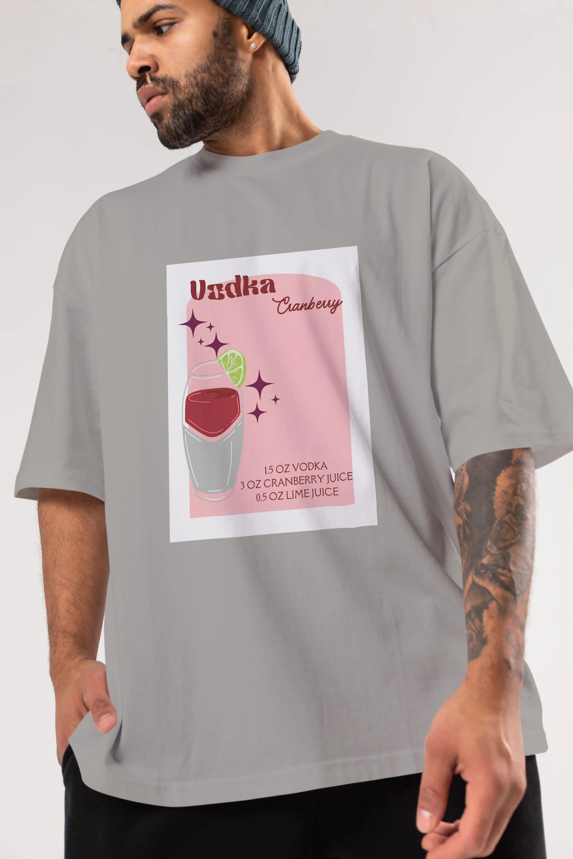 Vodka Cranberry 2 Ön Baskılı Oversize t-shirt Erkek Kadın Unisex %100 Pamuk Bisiklet Yaka tişort