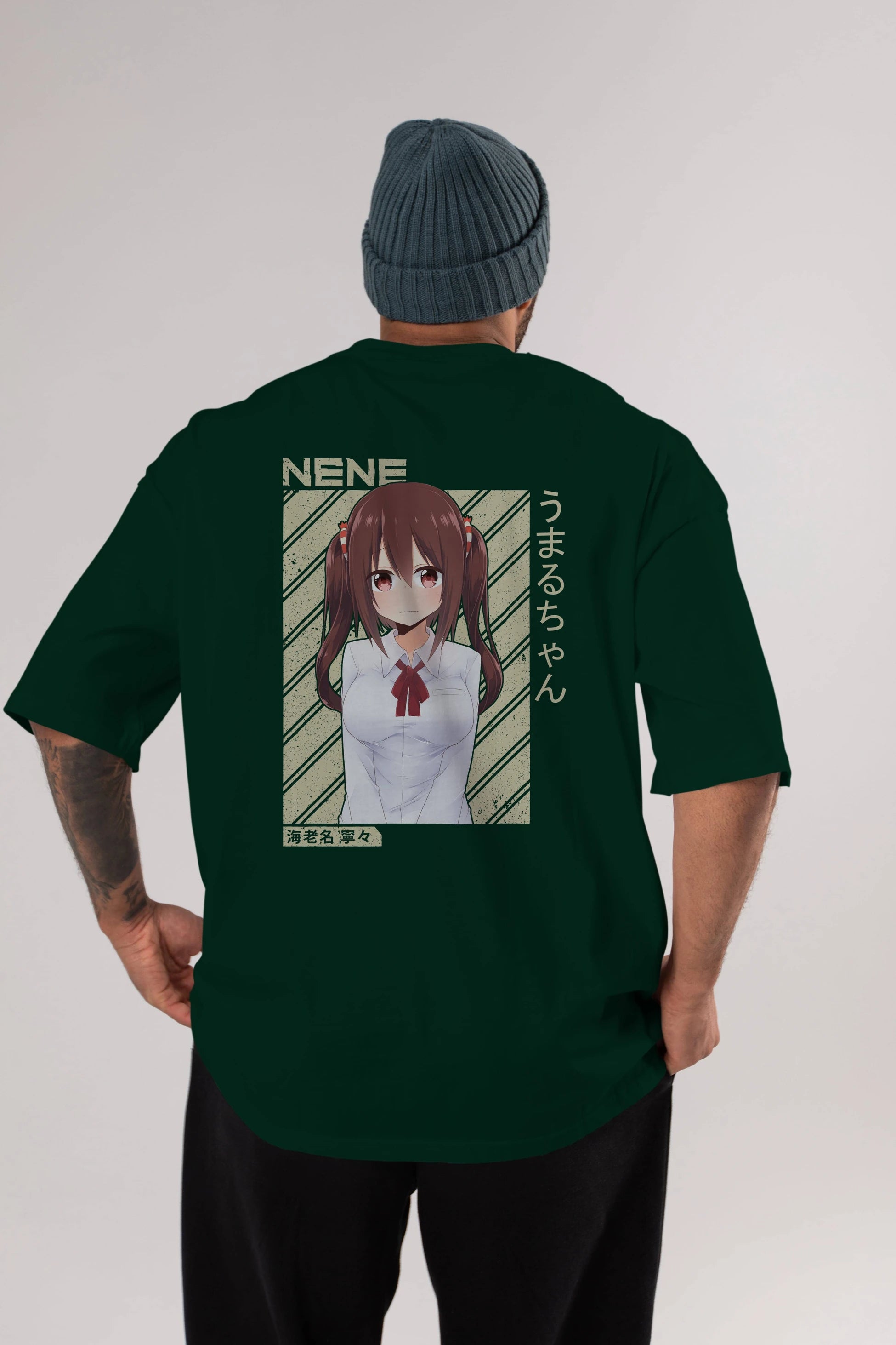 Nene Ebina 1 Anime Arka Baskılı Oversize t-shirt Erkek Kadın Unisex