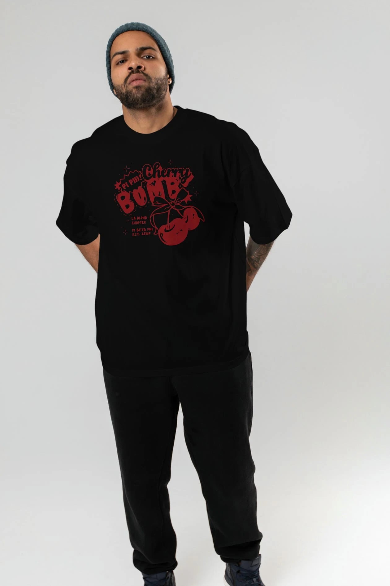 Cherry Bomb Cherries Ön Baskılı Oversize t-shirt Erkek Kadın Pamuk Bisiklet Yaka tişort