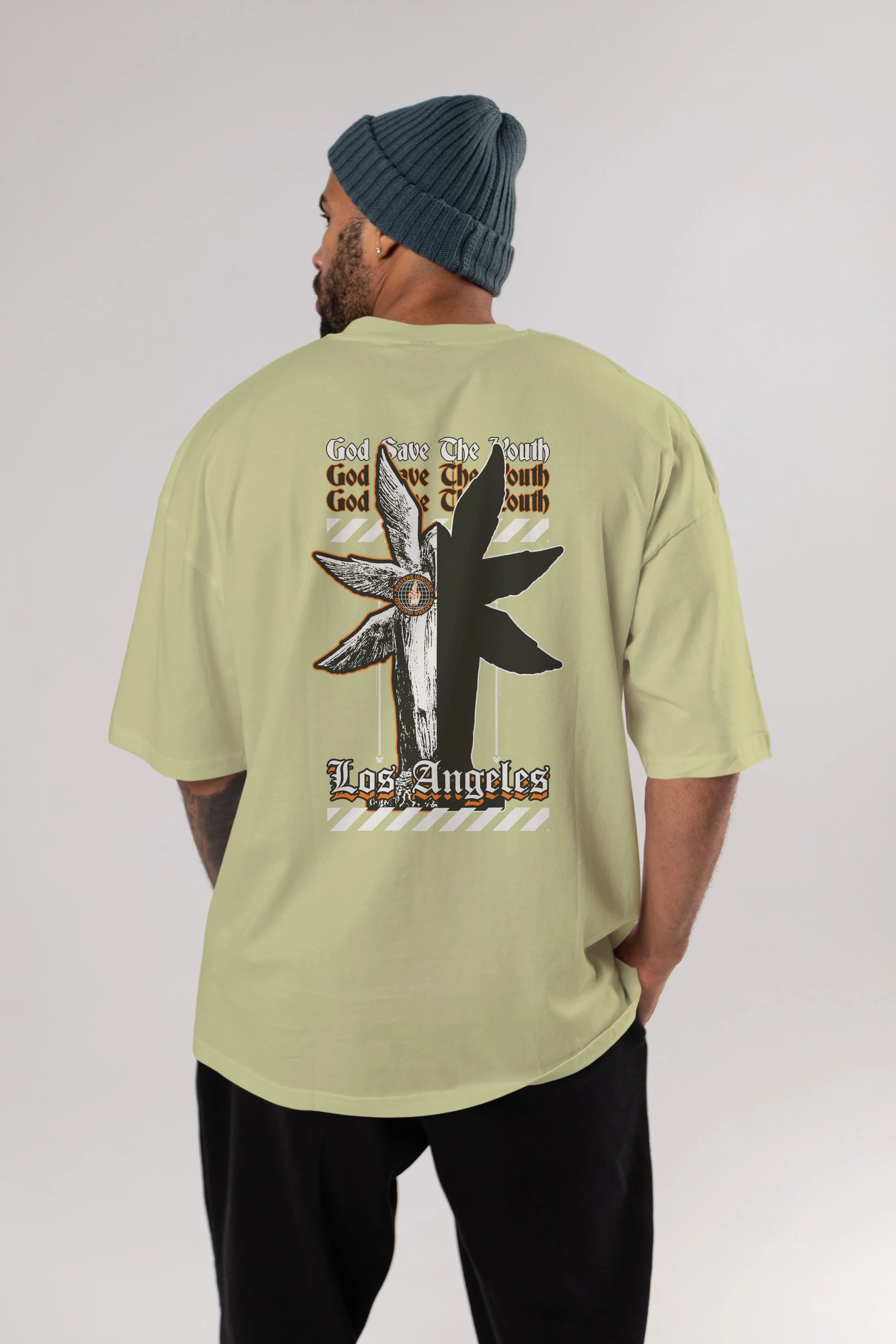 God Save The Youth Arka Baskılı Oversize t-shirt Erkek Kadın Unisex