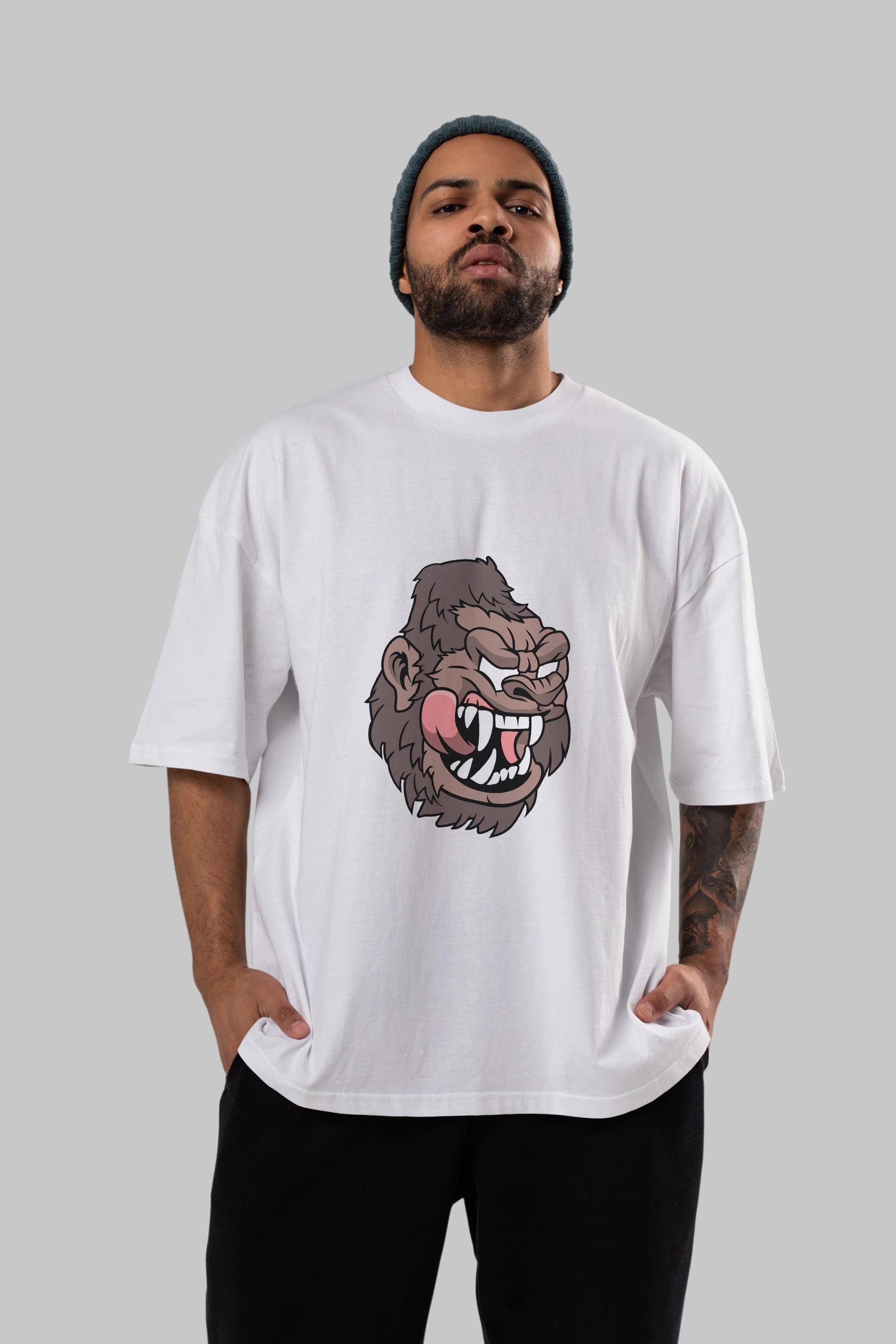 Big Gorilla Ön Baskılı Oversize t-shirt Erkek Kadın Unisex %100 Pamuk tişort