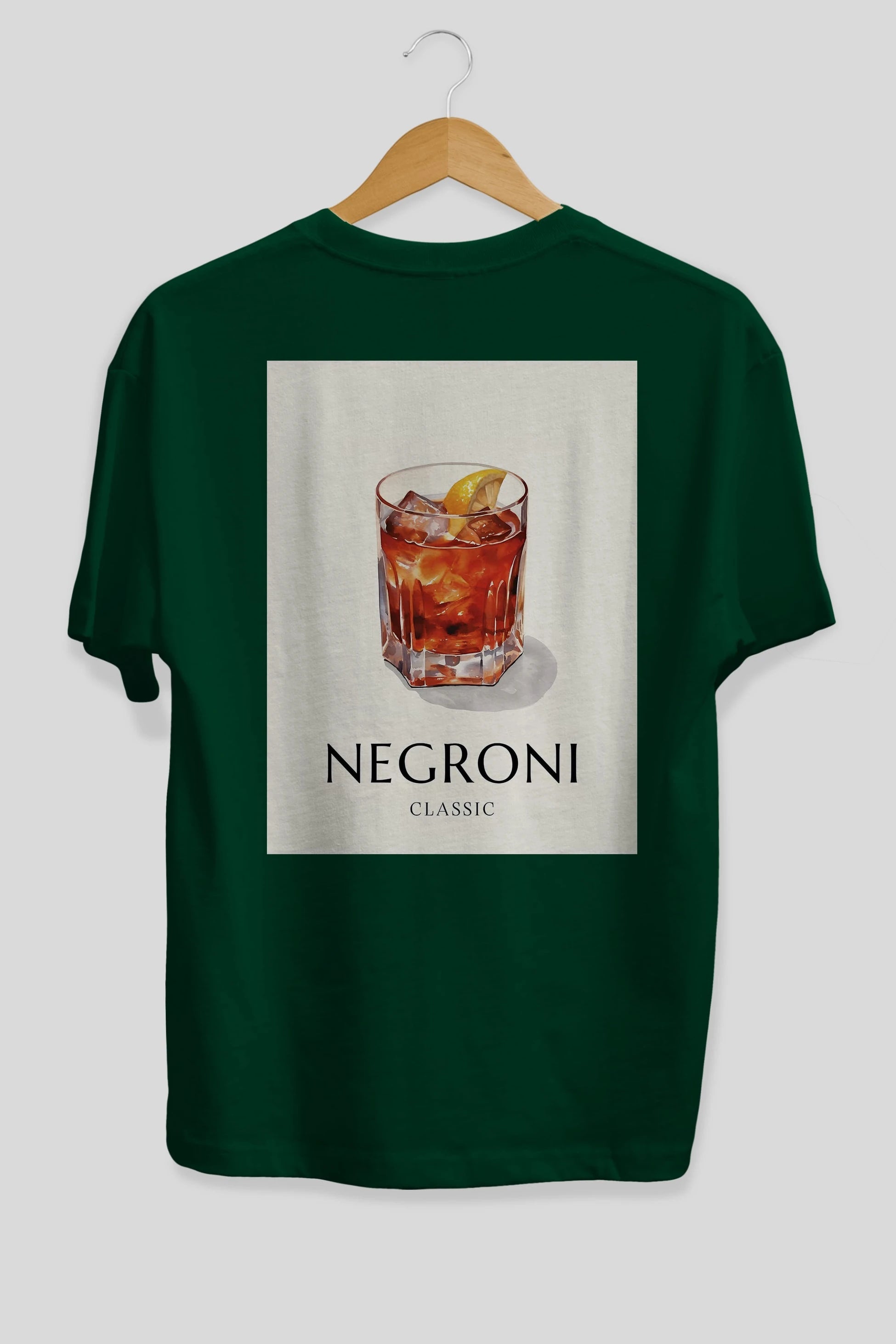 Negroni Classic Arka Baskılı Oversize t-shirt Erkek Kadın Unisex %100 Pamuk Bisiklet Yaka tişort
