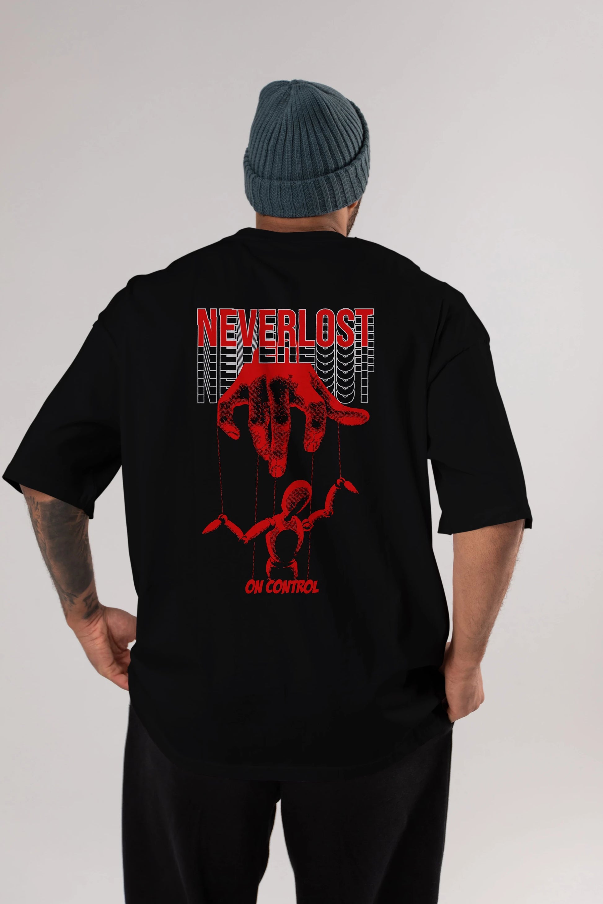 Neverlost on Control Arka Baskılı Oversize t-shirt Erkek Kadın Unisex