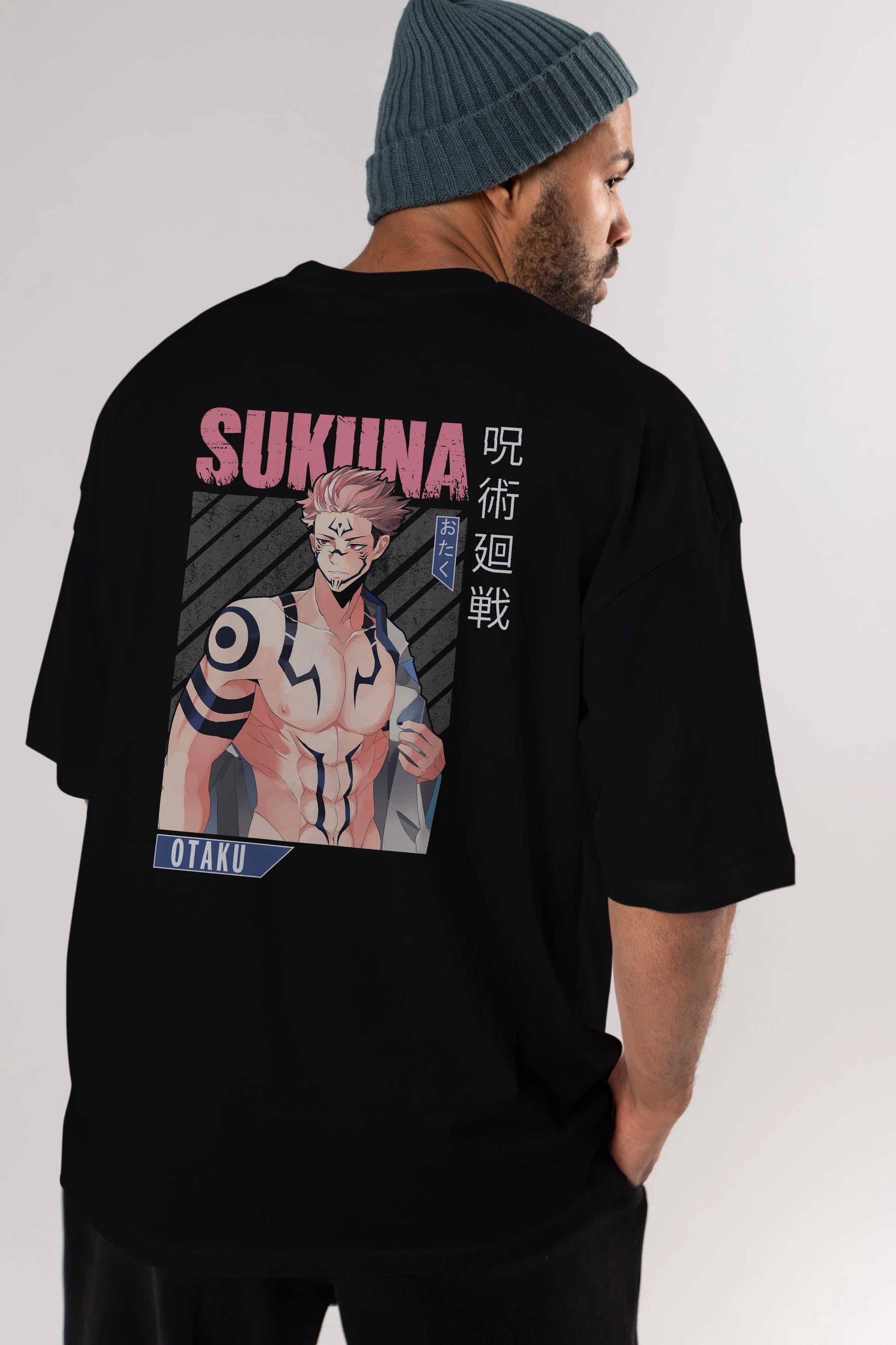 Sukuna Ryoumen 1 Anime Arka Baskılı Oversize t-shirt Erkek Kadın Unisex