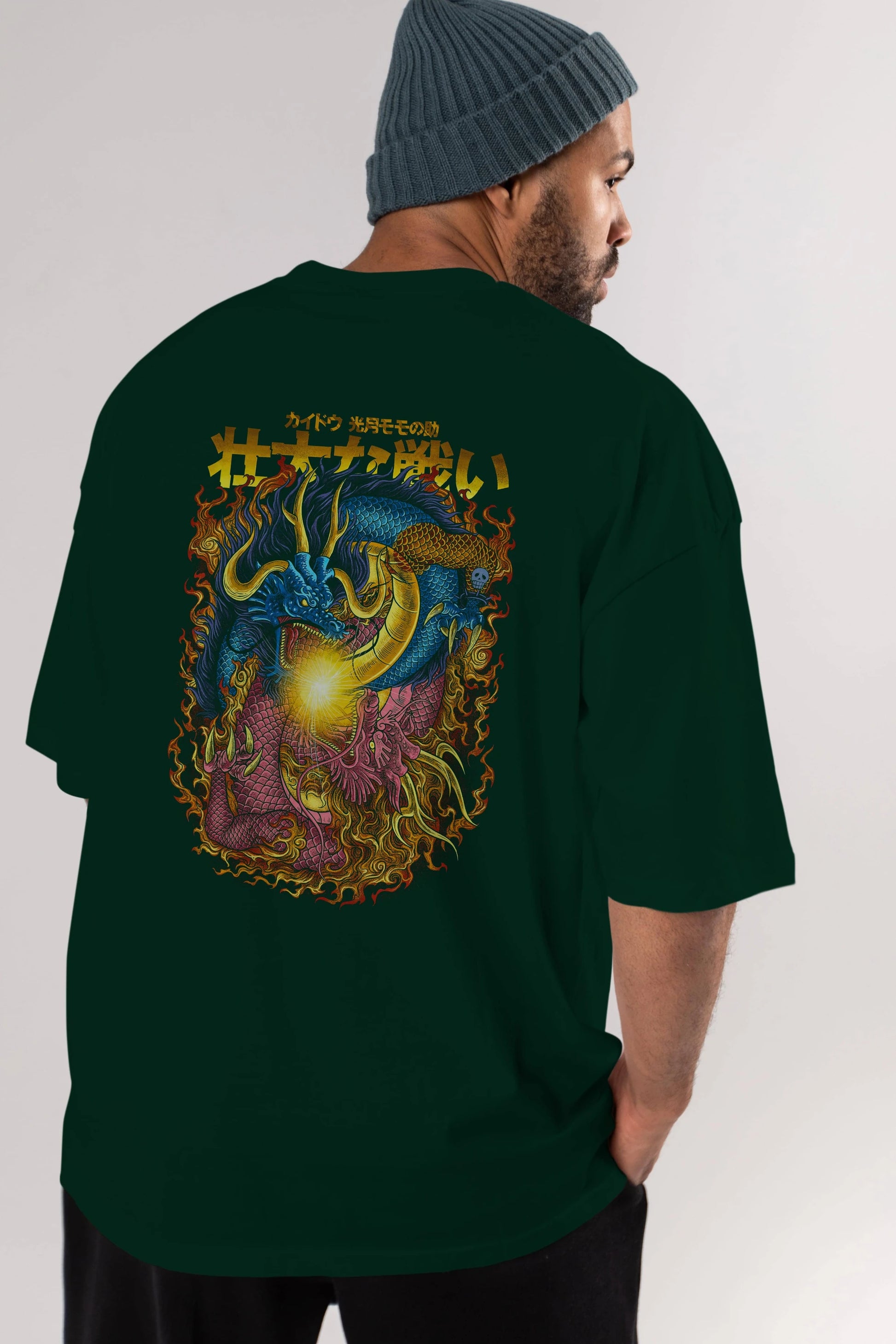 ONE PIECE (4) Anime Arka Baskılı Oversize t-shirt Erkek Kadın Unisex
