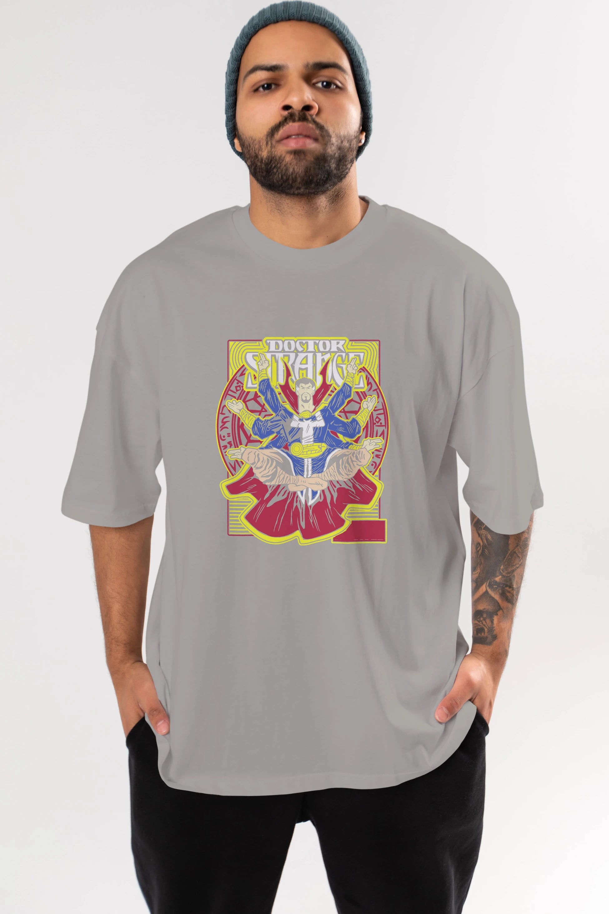 Doctor Strange (1) Ön Baskılı Oversize t-shirt Erkek Kadın Unisex %100 Pamuk Bisiklet Yaka tişort