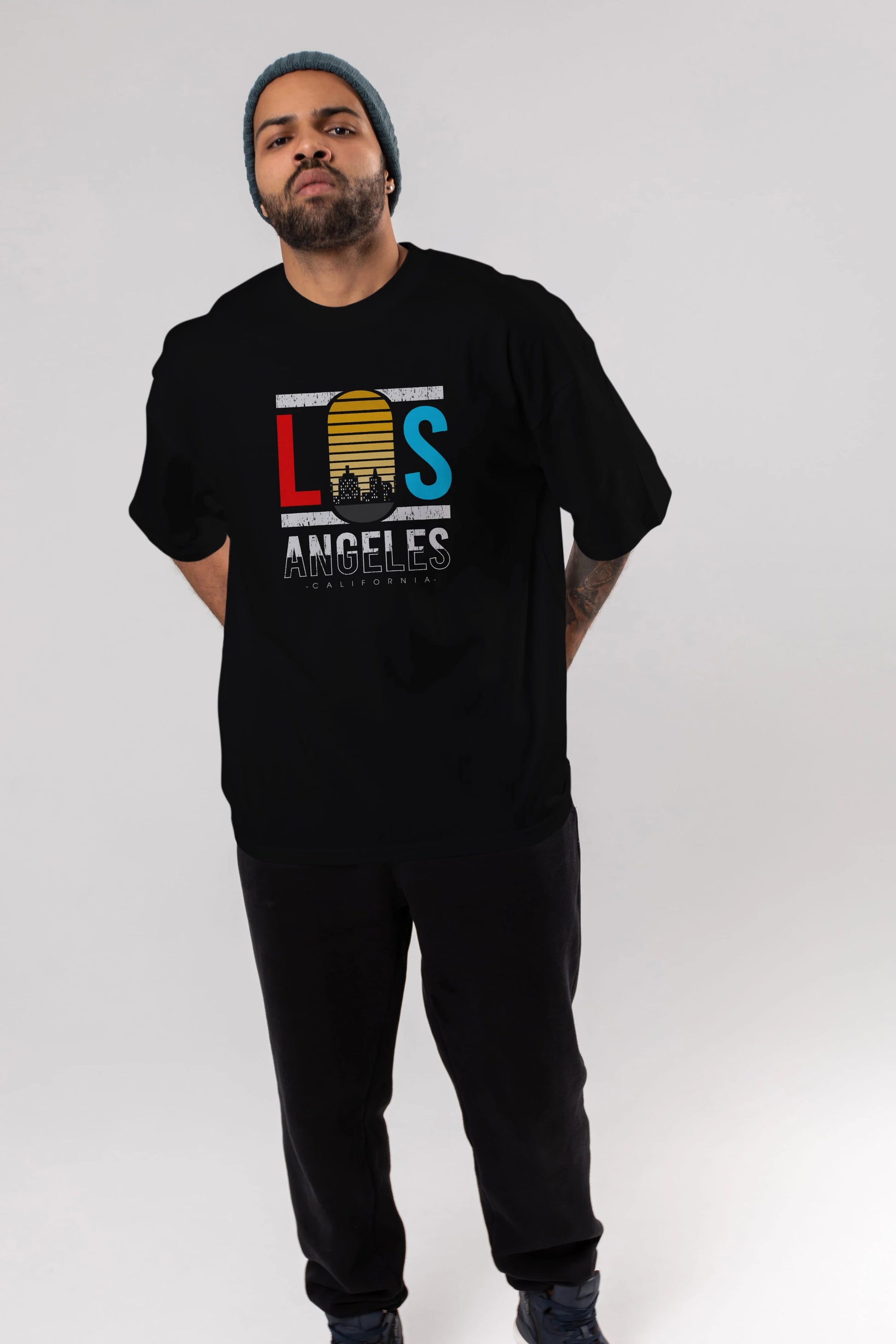 Los Angeles Ön Baskılı Oversize t-shirt Erkek Kadın Unisex