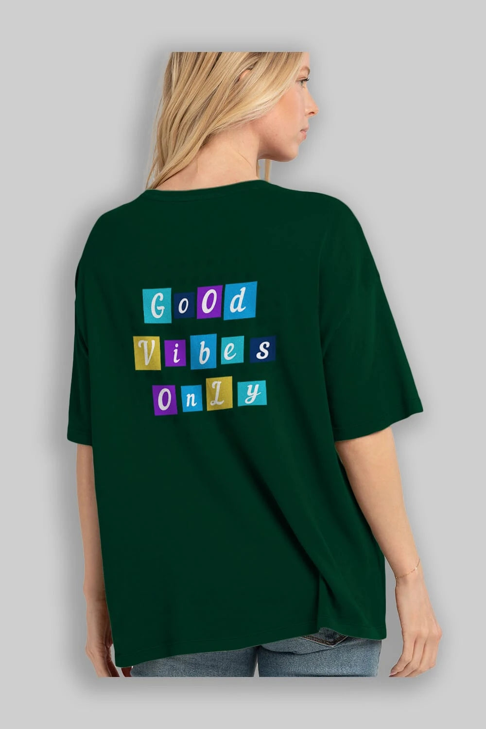 Good Vibes Only Yazılı 3 Arka Baskılı Oversize t-shirt Erkek Kadın Unisex