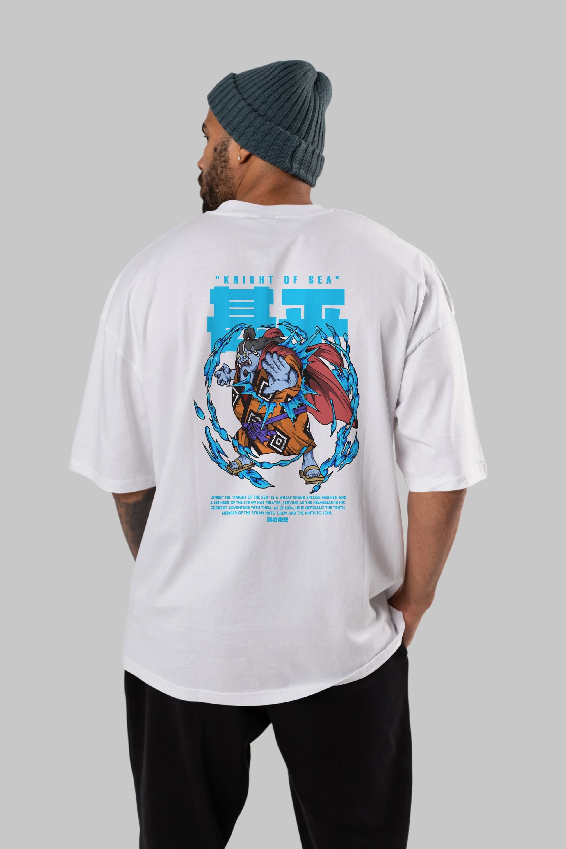 Jinbei Anime Arka Baskılı Oversize t-shirt Erkek Kadın Unisex